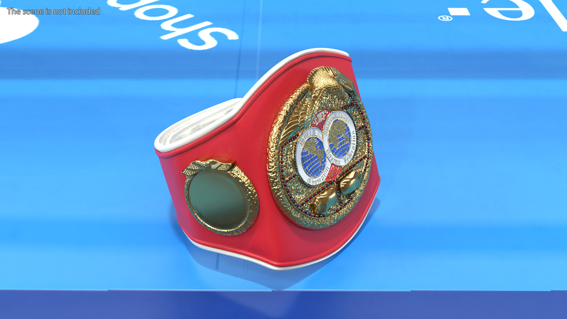 3D IBF Championship Belt Folded whith Fur model