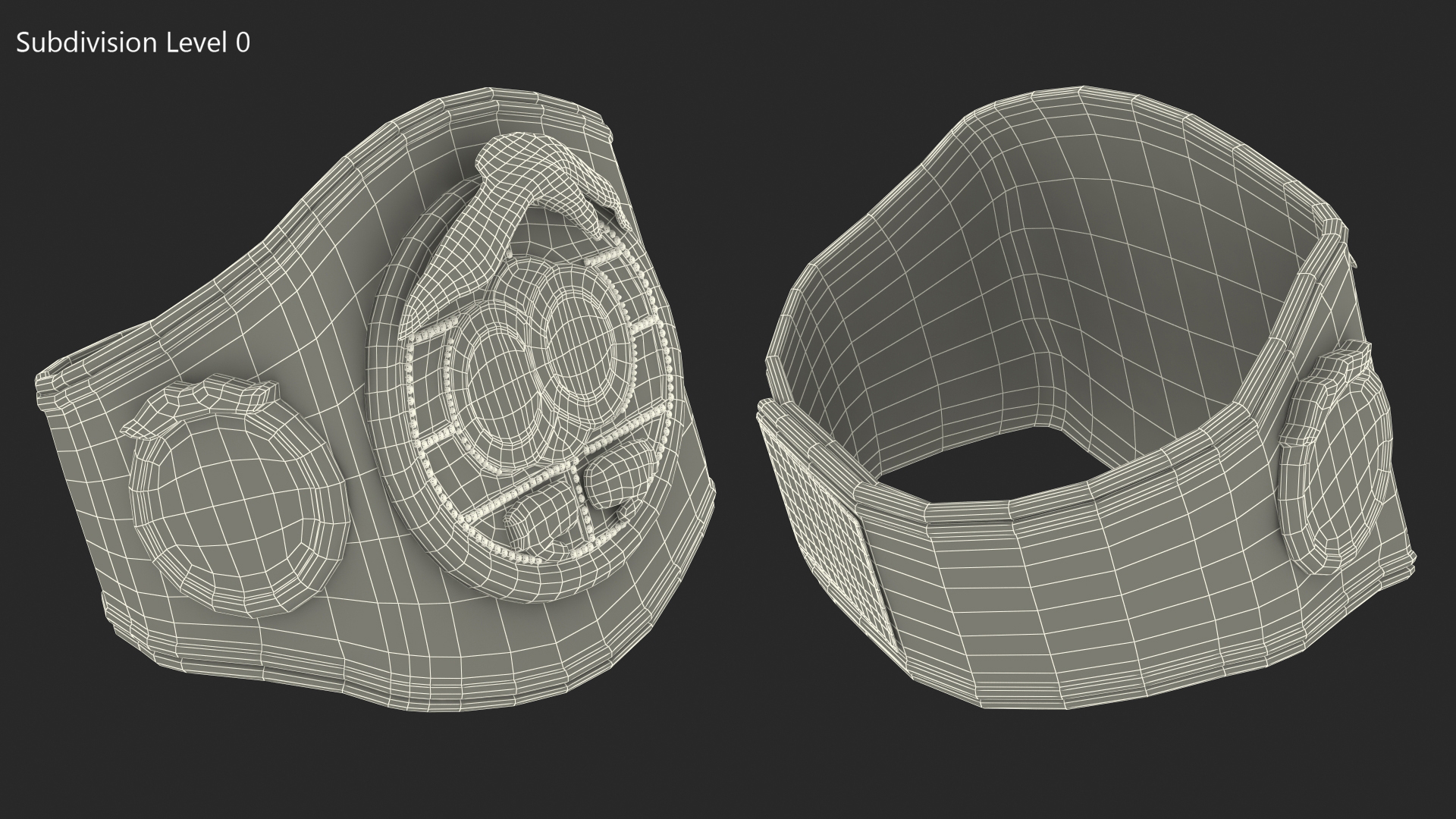 3D IBF Championship Belt Folded whith Fur model