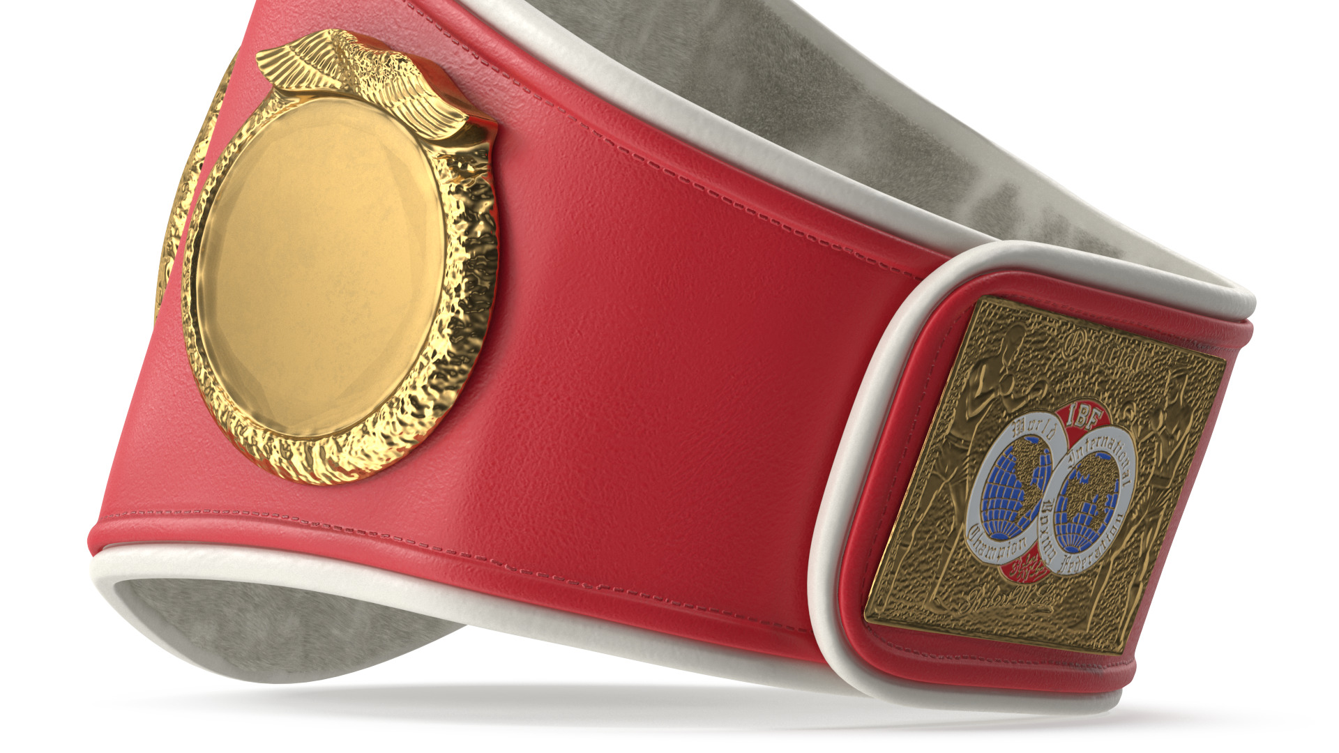 3D IBF Championship Belt Folded whith Fur model