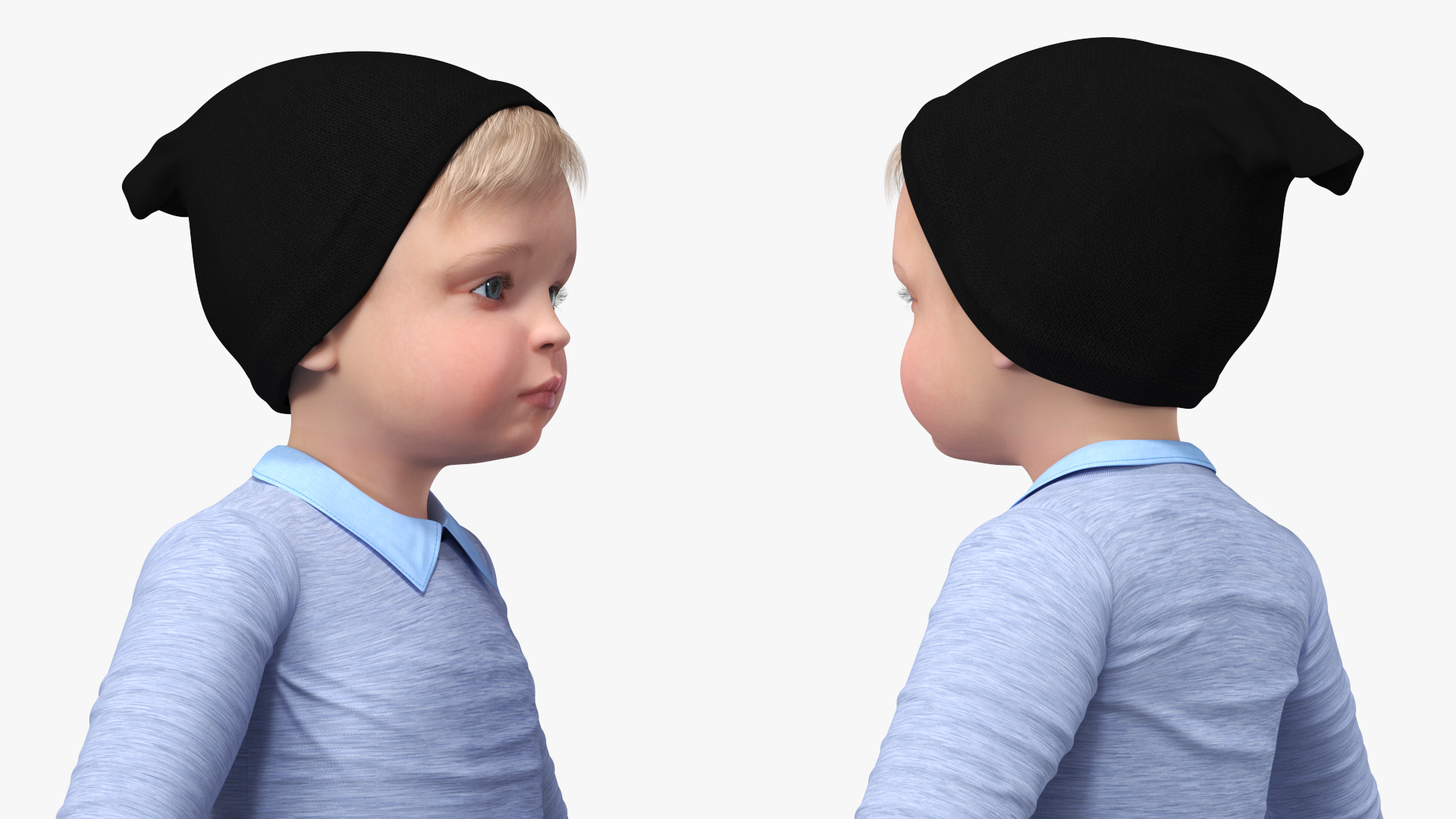 3D Child in Fall Clothes A-Pose model