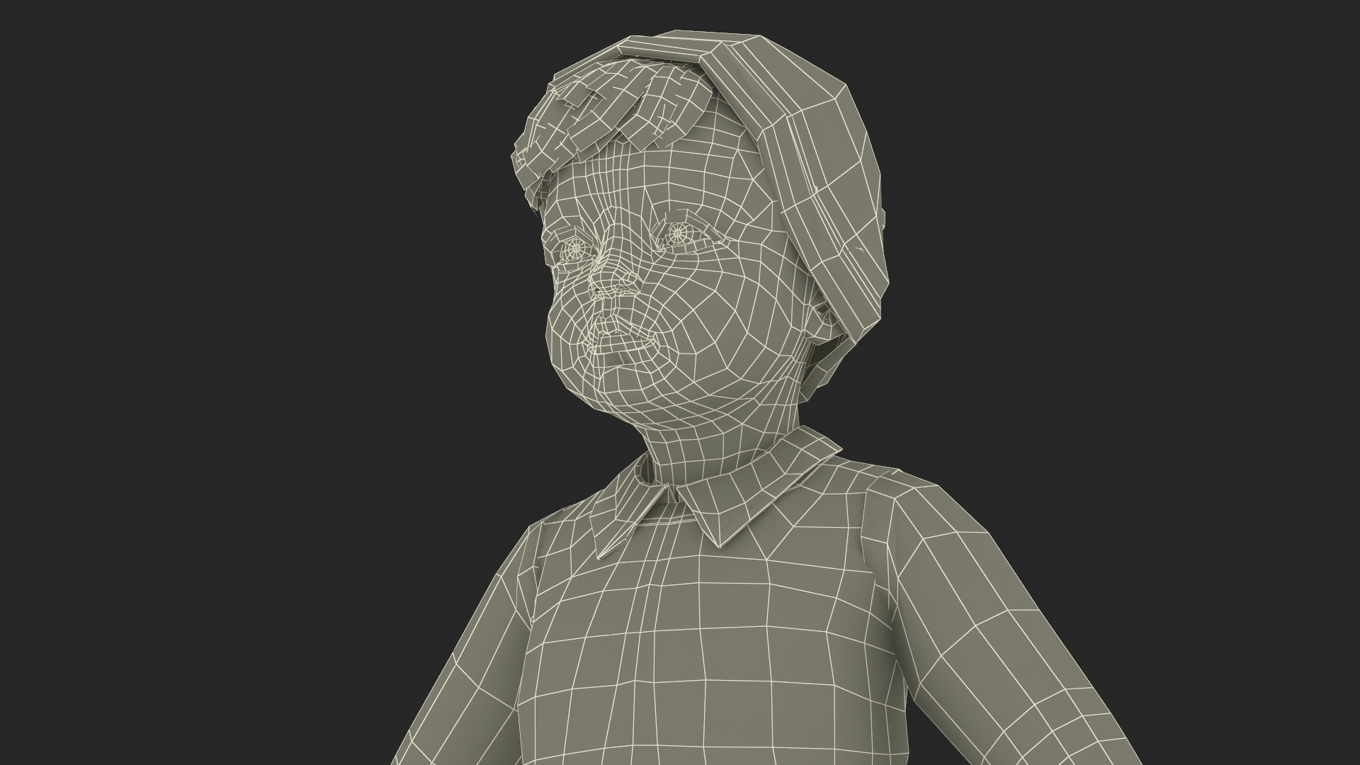 3D Child in Fall Clothes A-Pose model