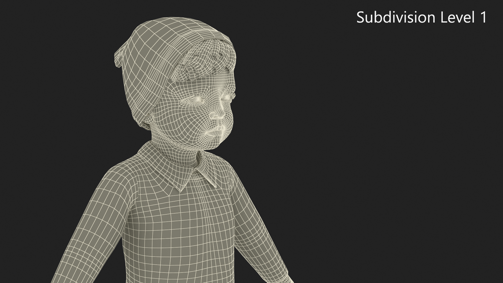 3D Child in Fall Clothes A-Pose model