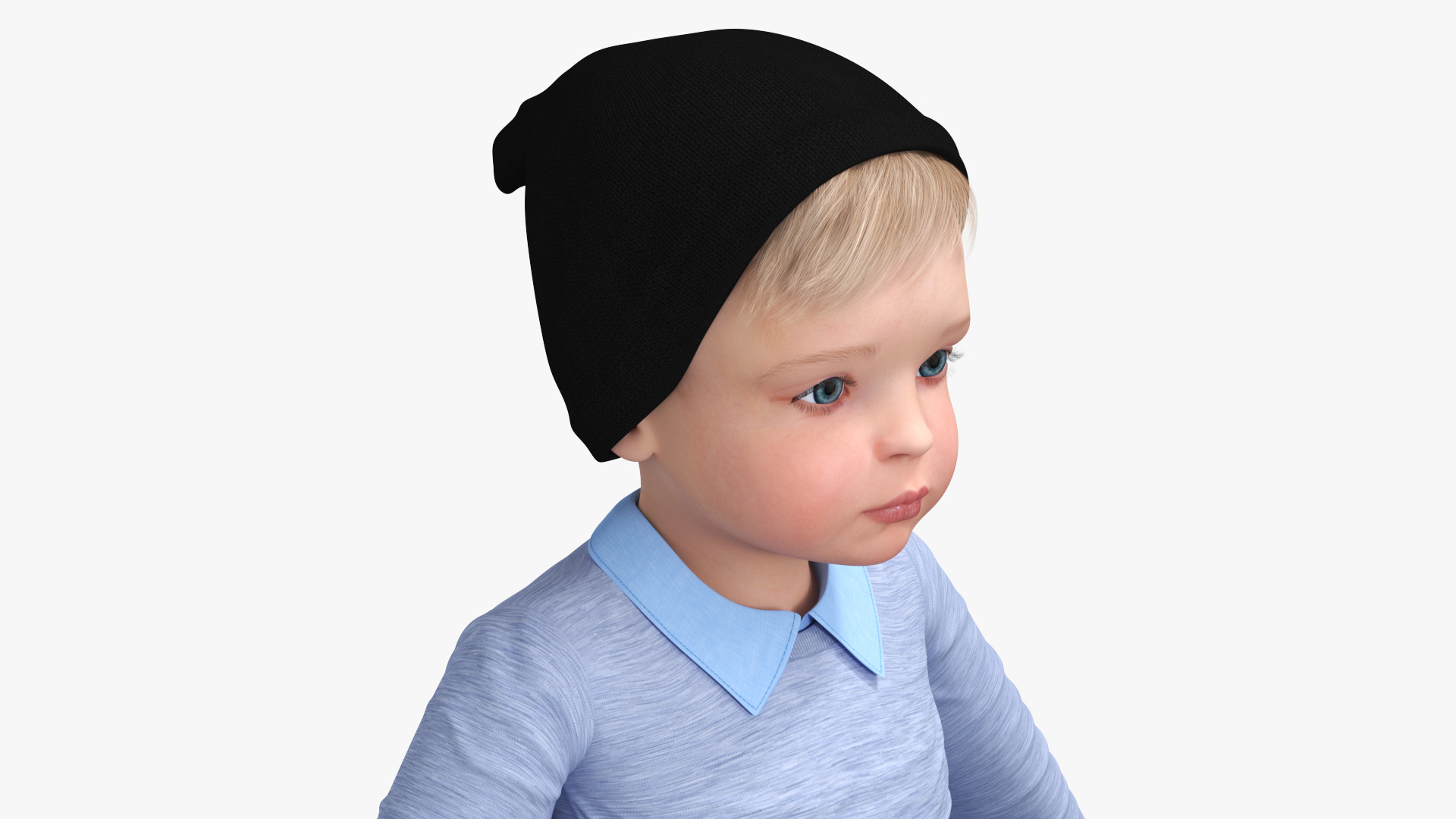 3D Child in Fall Clothes A-Pose model