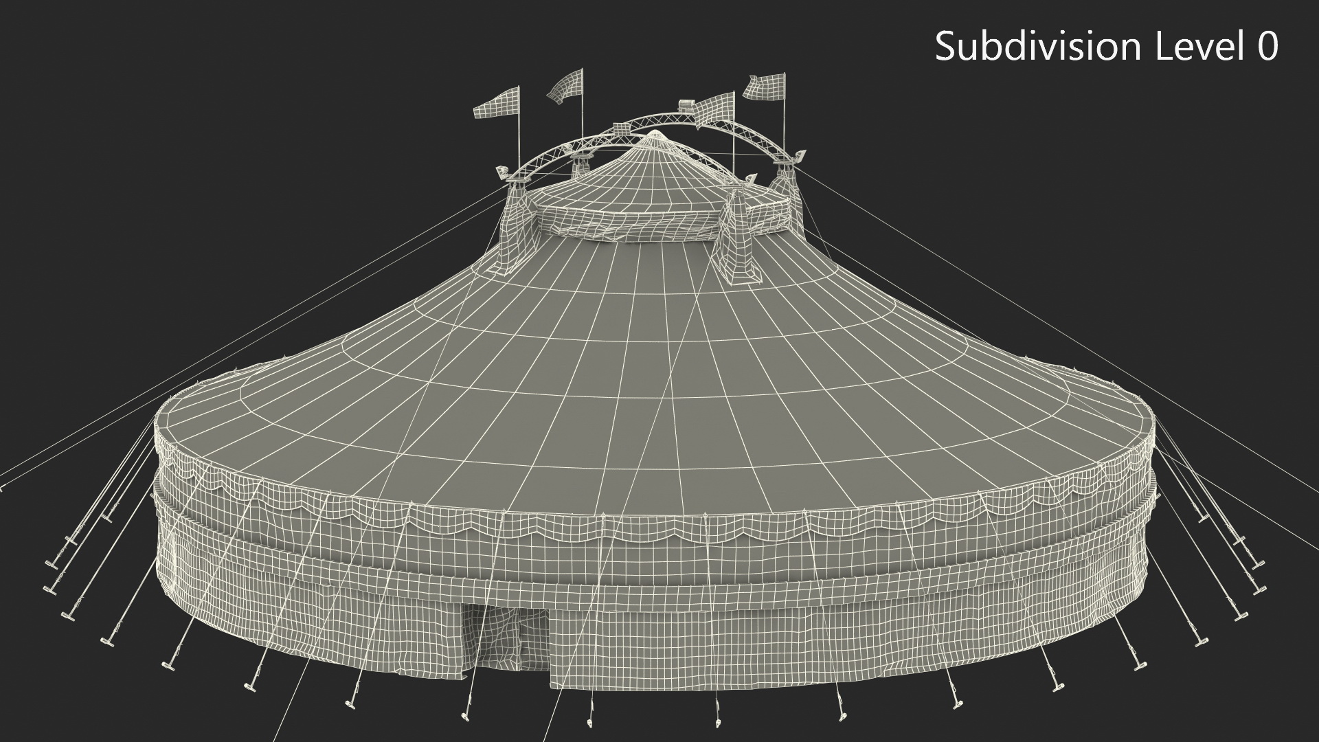 3D model Patriotic American Circus Tent