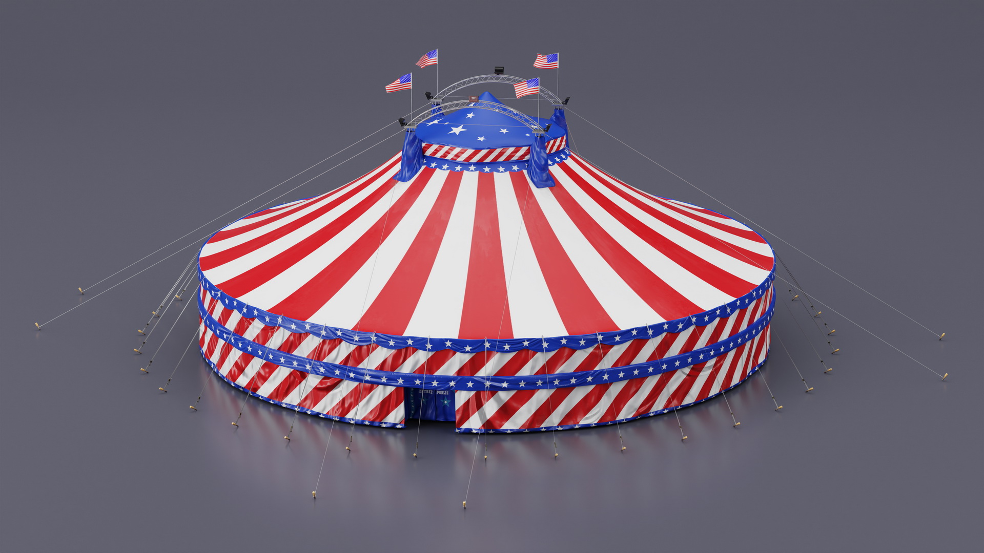 3D model Patriotic American Circus Tent