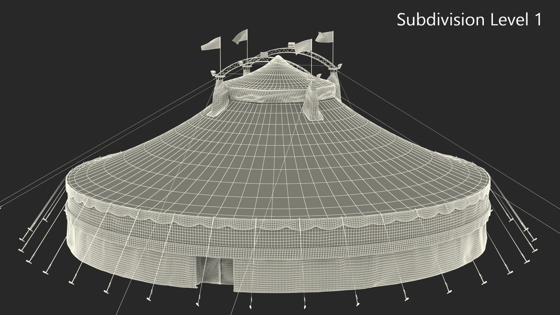 3D model Patriotic American Circus Tent