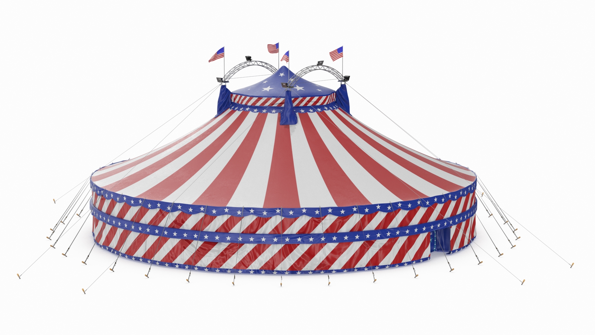 3D model Patriotic American Circus Tent
