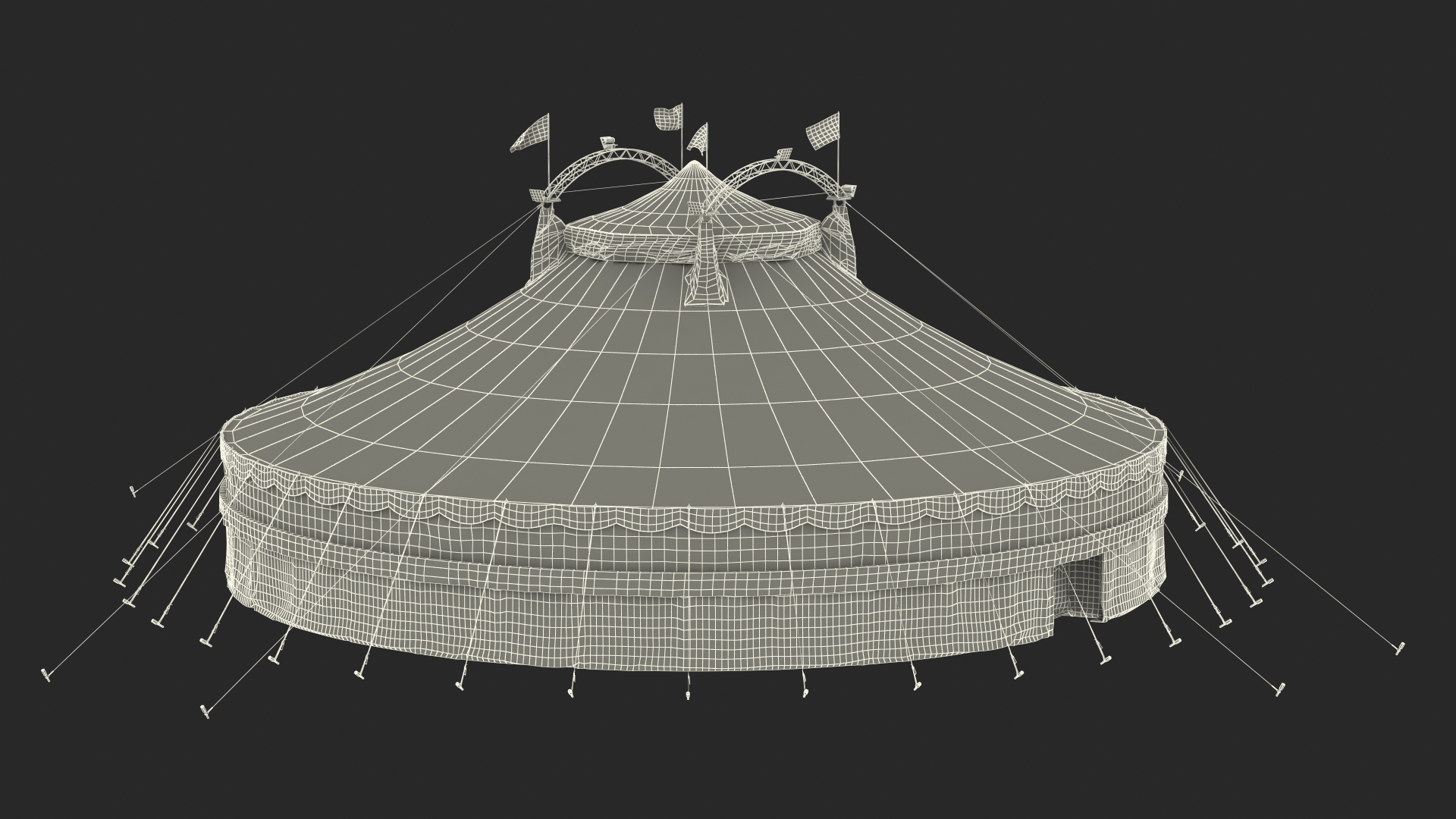 3D model Patriotic American Circus Tent