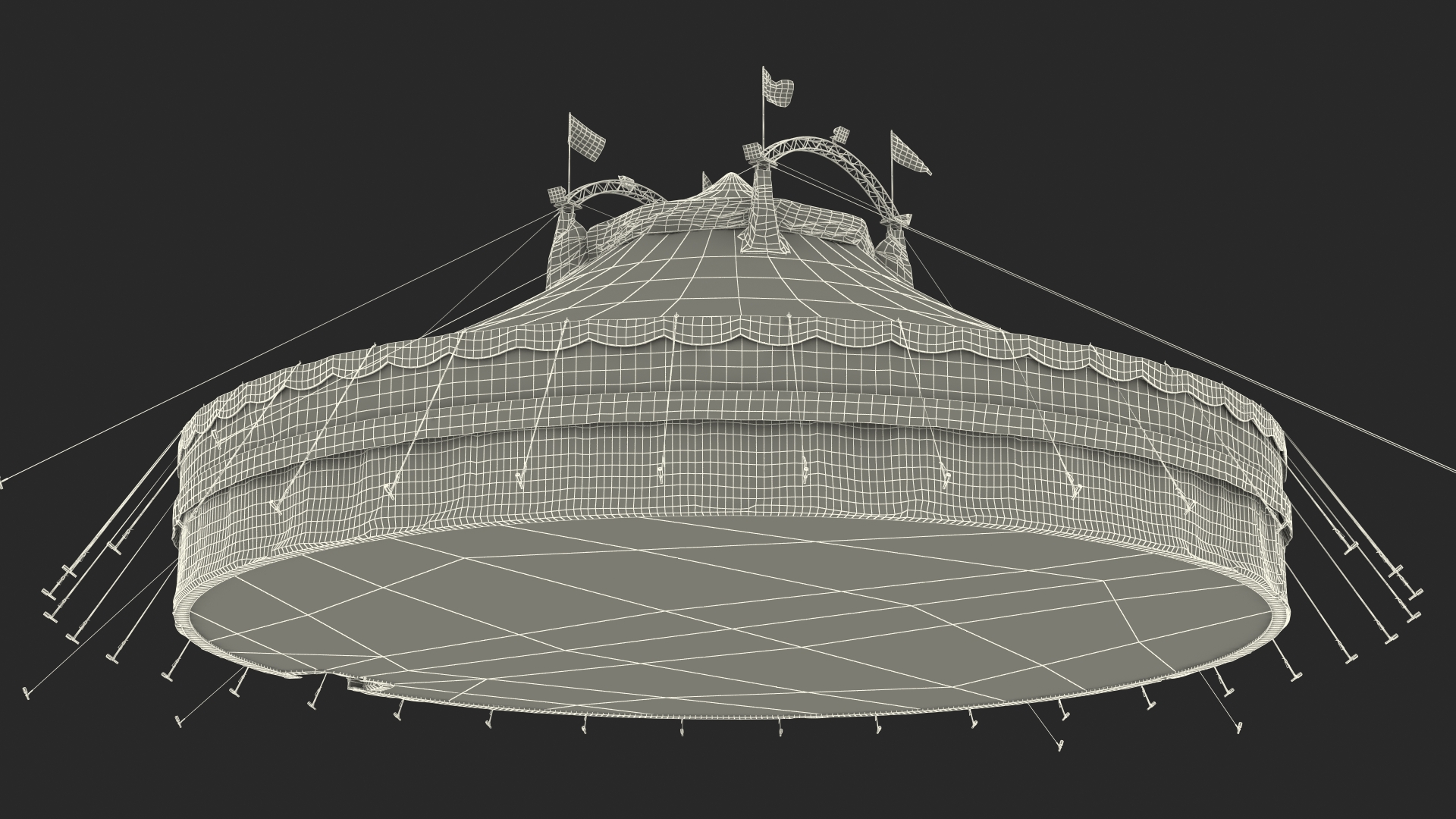 3D model Patriotic American Circus Tent