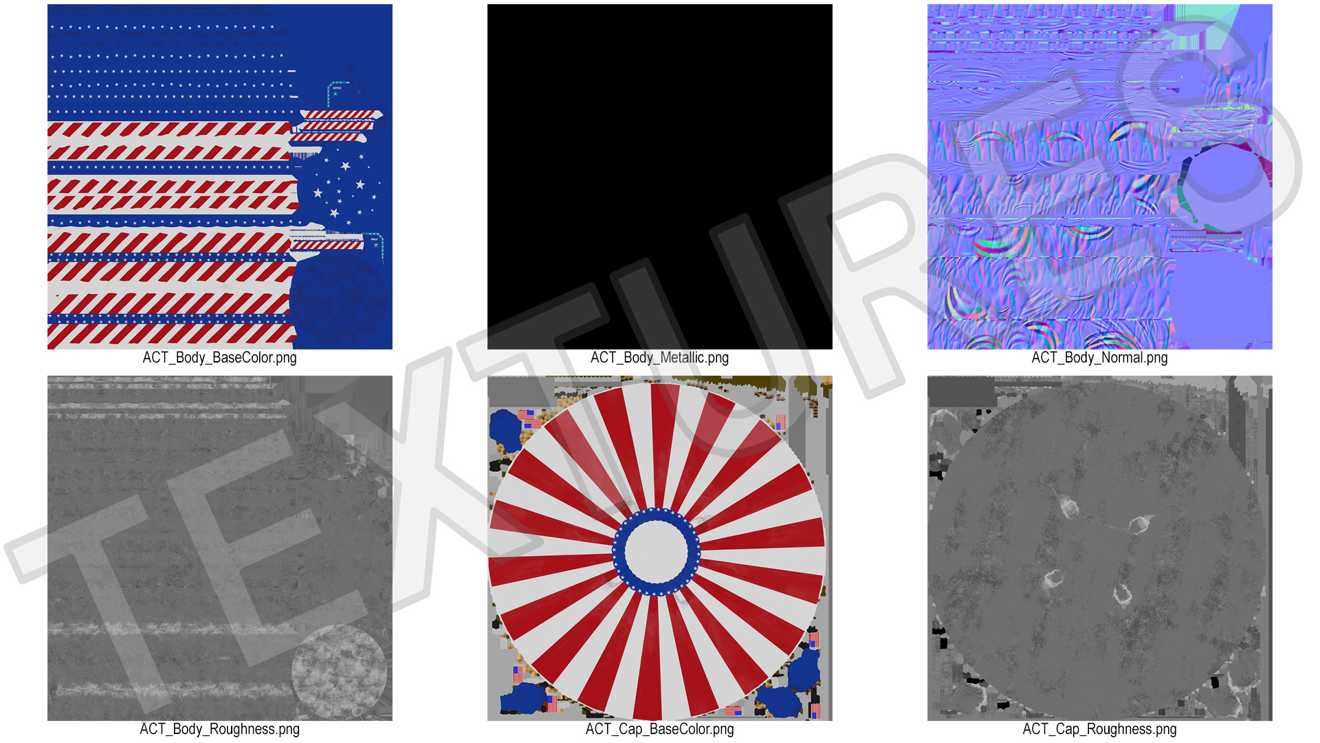 3D model Patriotic American Circus Tent