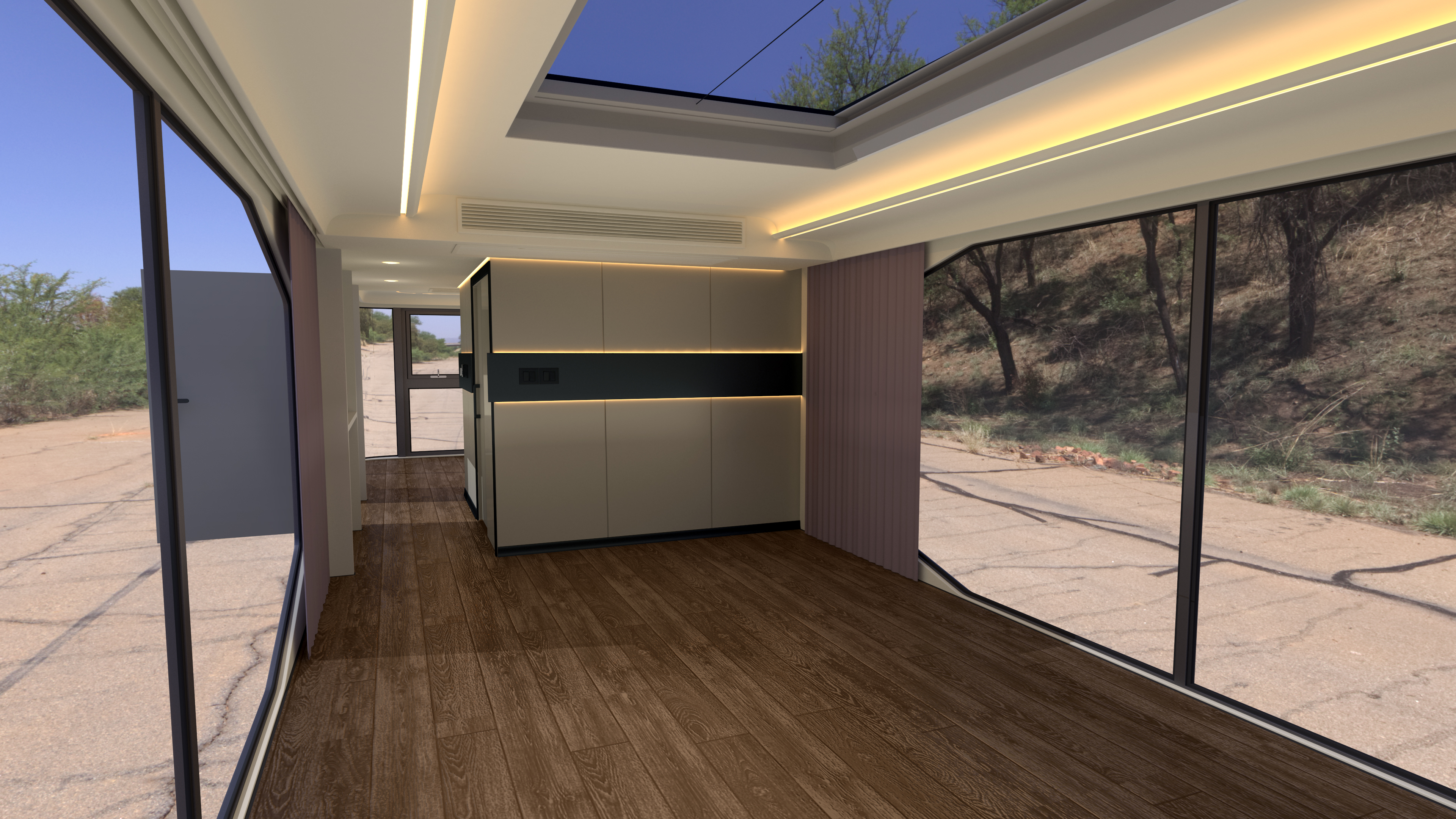 Futuristic Capsule House Lights On 3D model