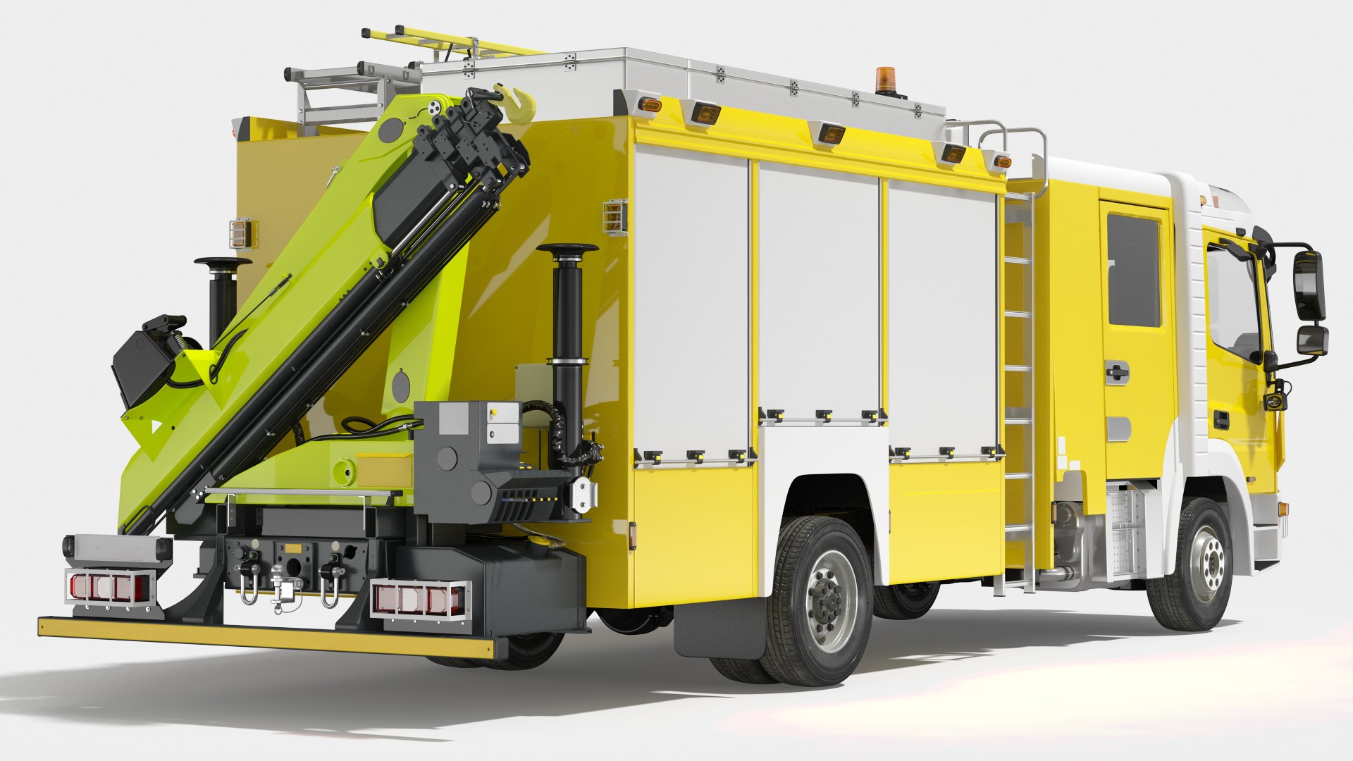 3D Modern Fire Truck Simple Interior model