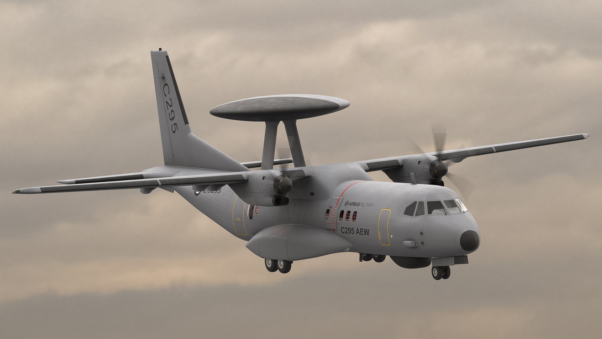 3D model Airbus C295 Airborne Early Warning and Control Aircraft
