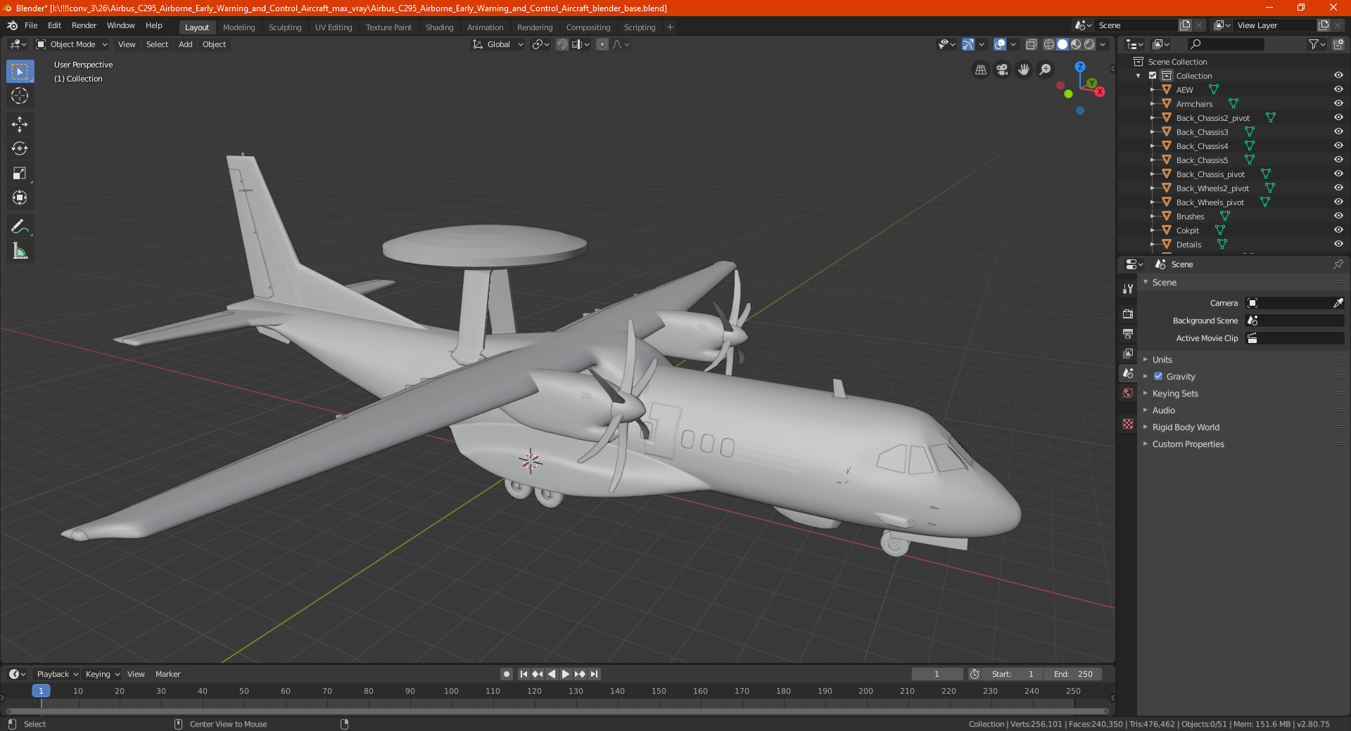 3D model Airbus C295 Airborne Early Warning and Control Aircraft