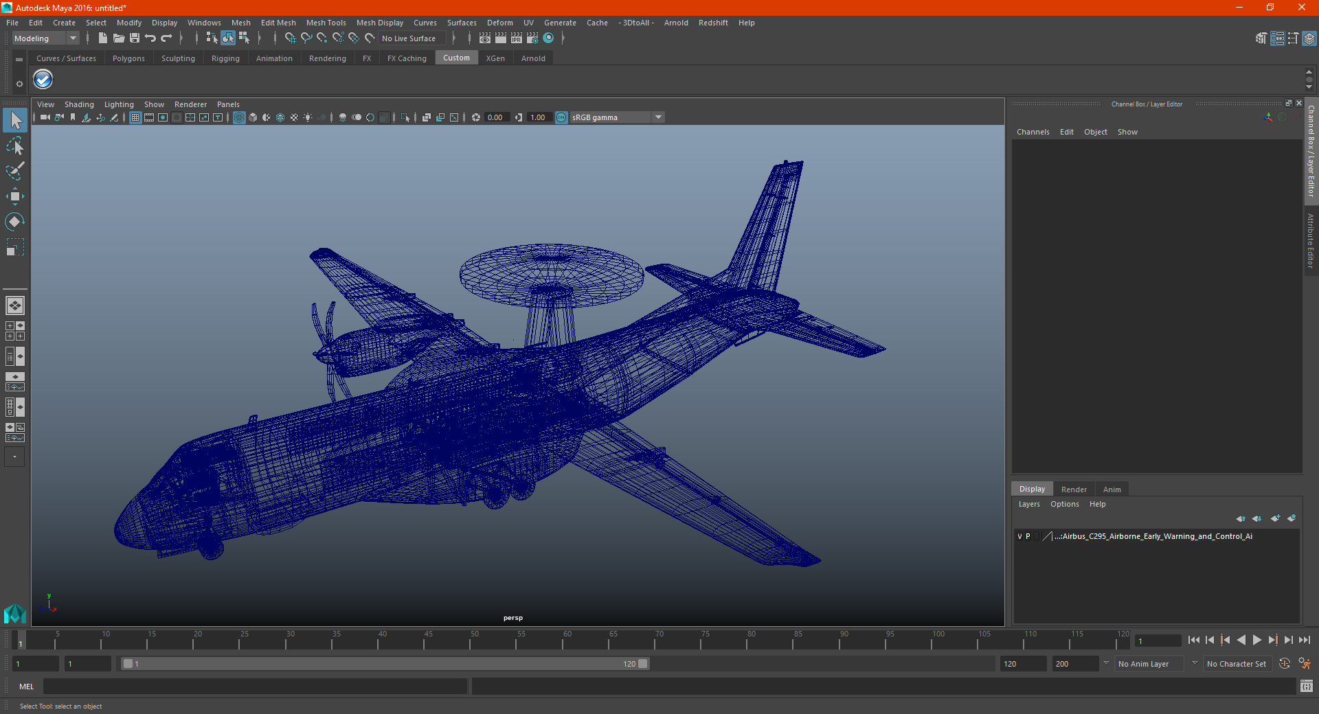 3D model Airbus C295 Airborne Early Warning and Control Aircraft
