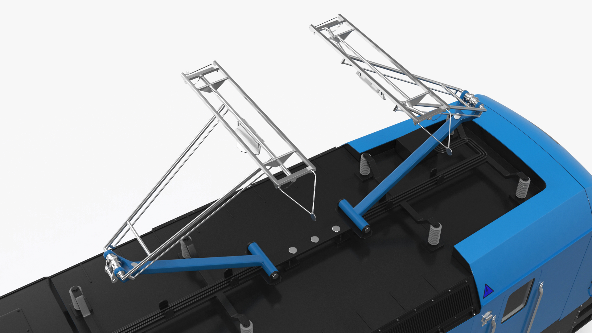Blue Modern Locomotive Rigged 3D model