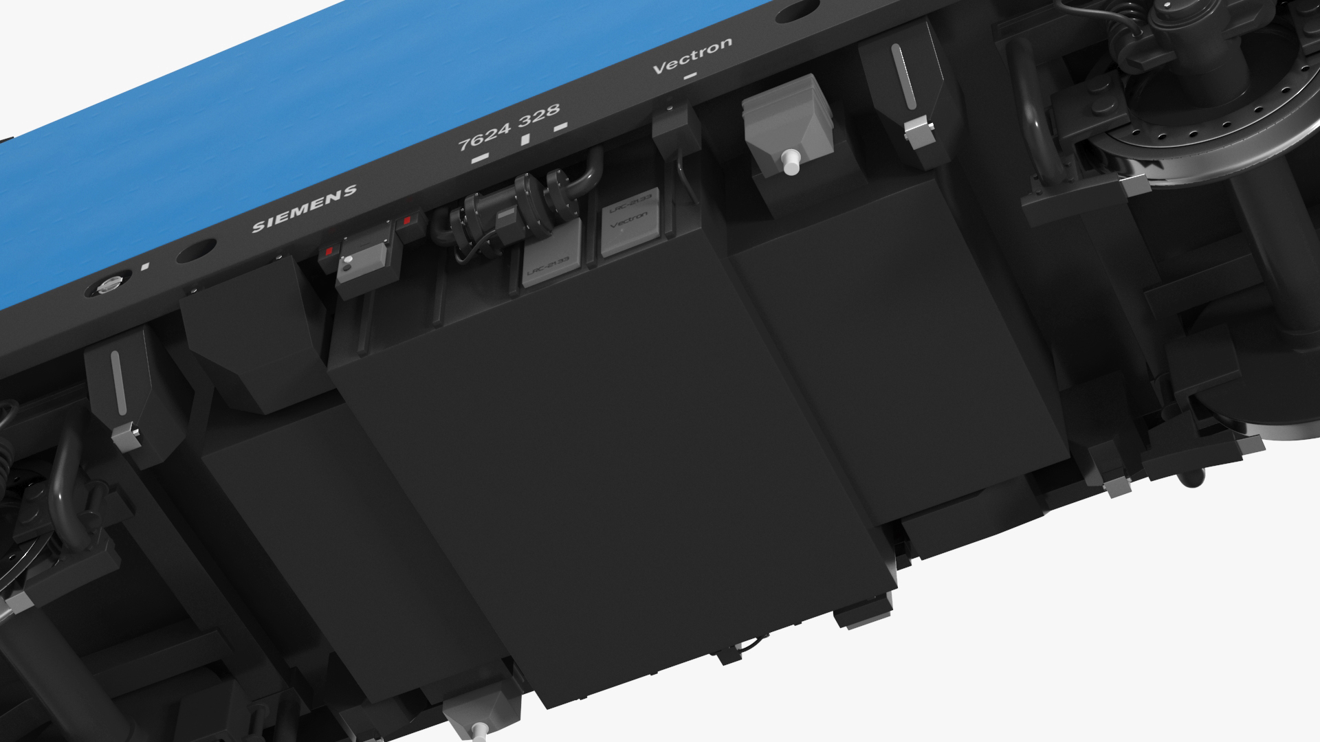 Blue Modern Locomotive Rigged 3D model