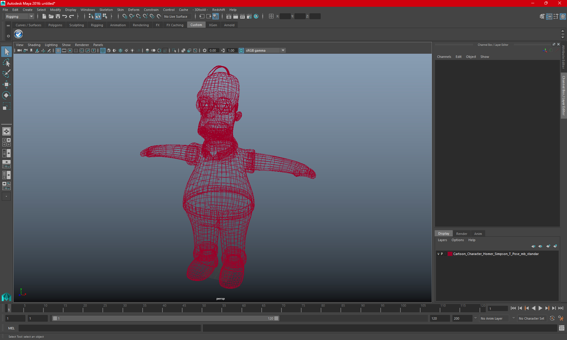 3D Cartoon Character Homer Simpson T-Pose model