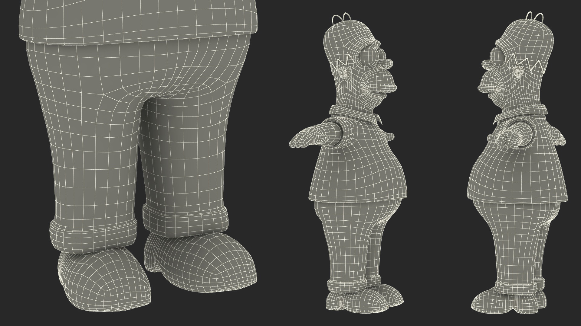 3D Cartoon Character Homer Simpson T-Pose model