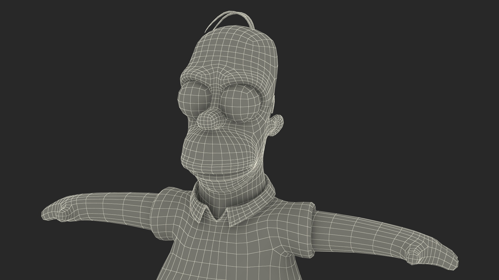 3D Cartoon Character Homer Simpson T-Pose model