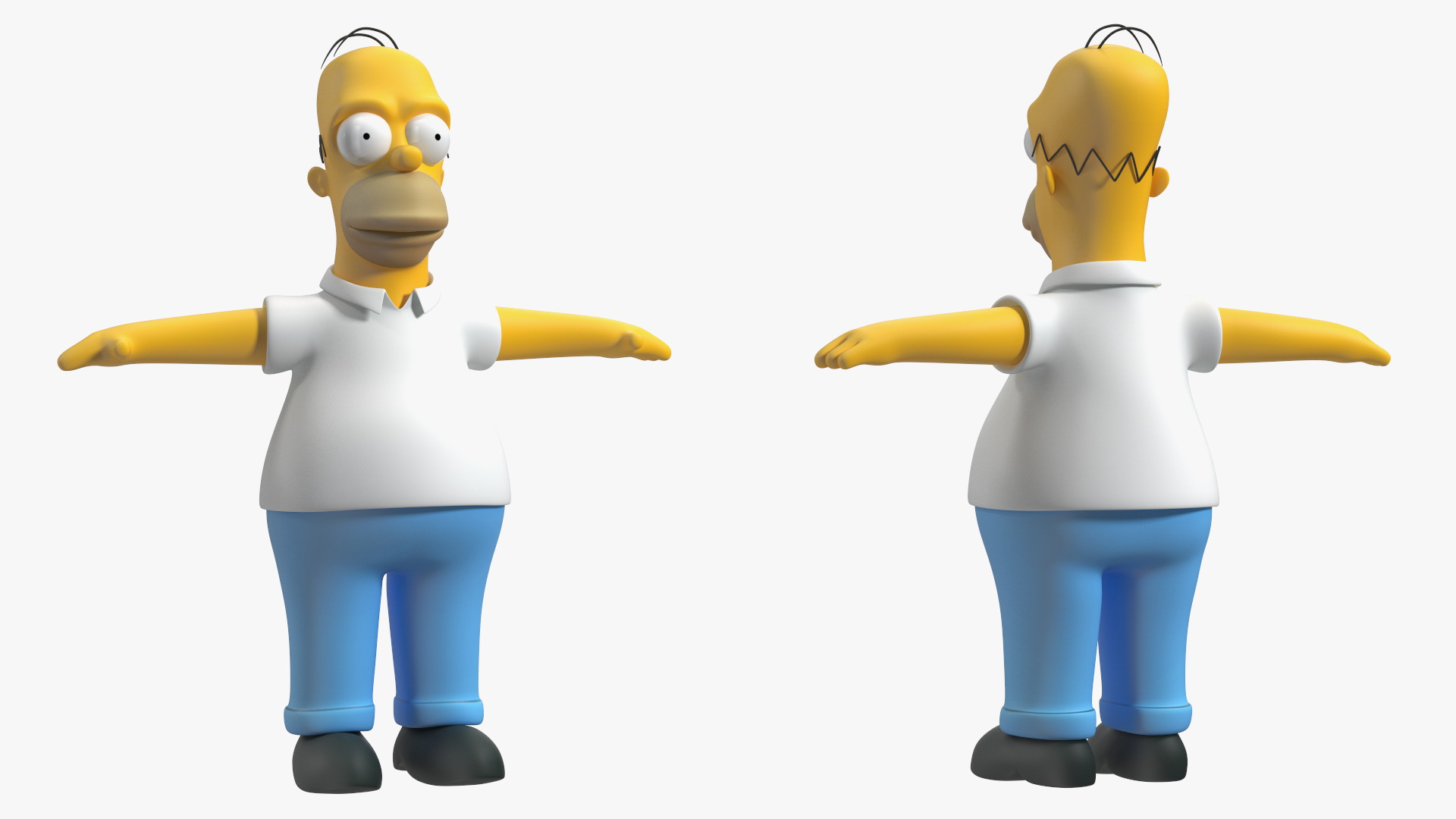 3D Cartoon Character Homer Simpson T-Pose model