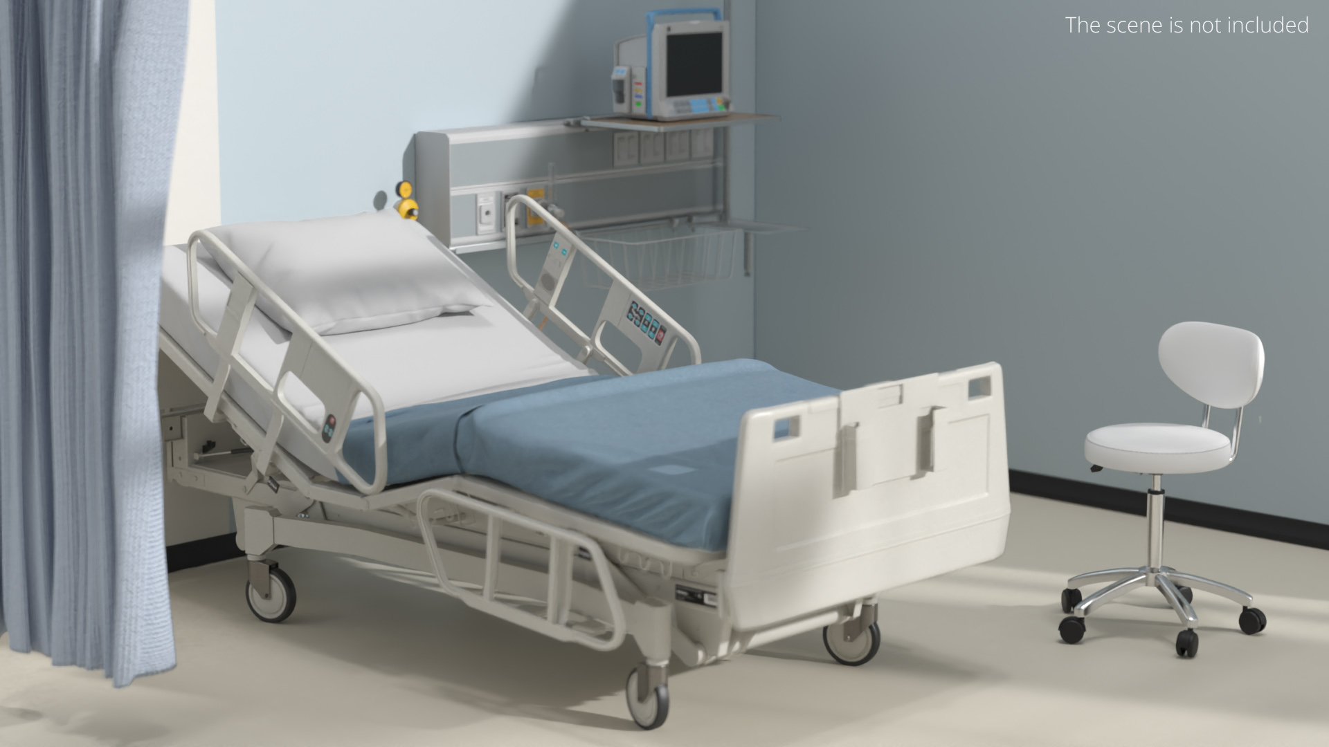 Electronic Medical Bed with Infusion Stand, view 2