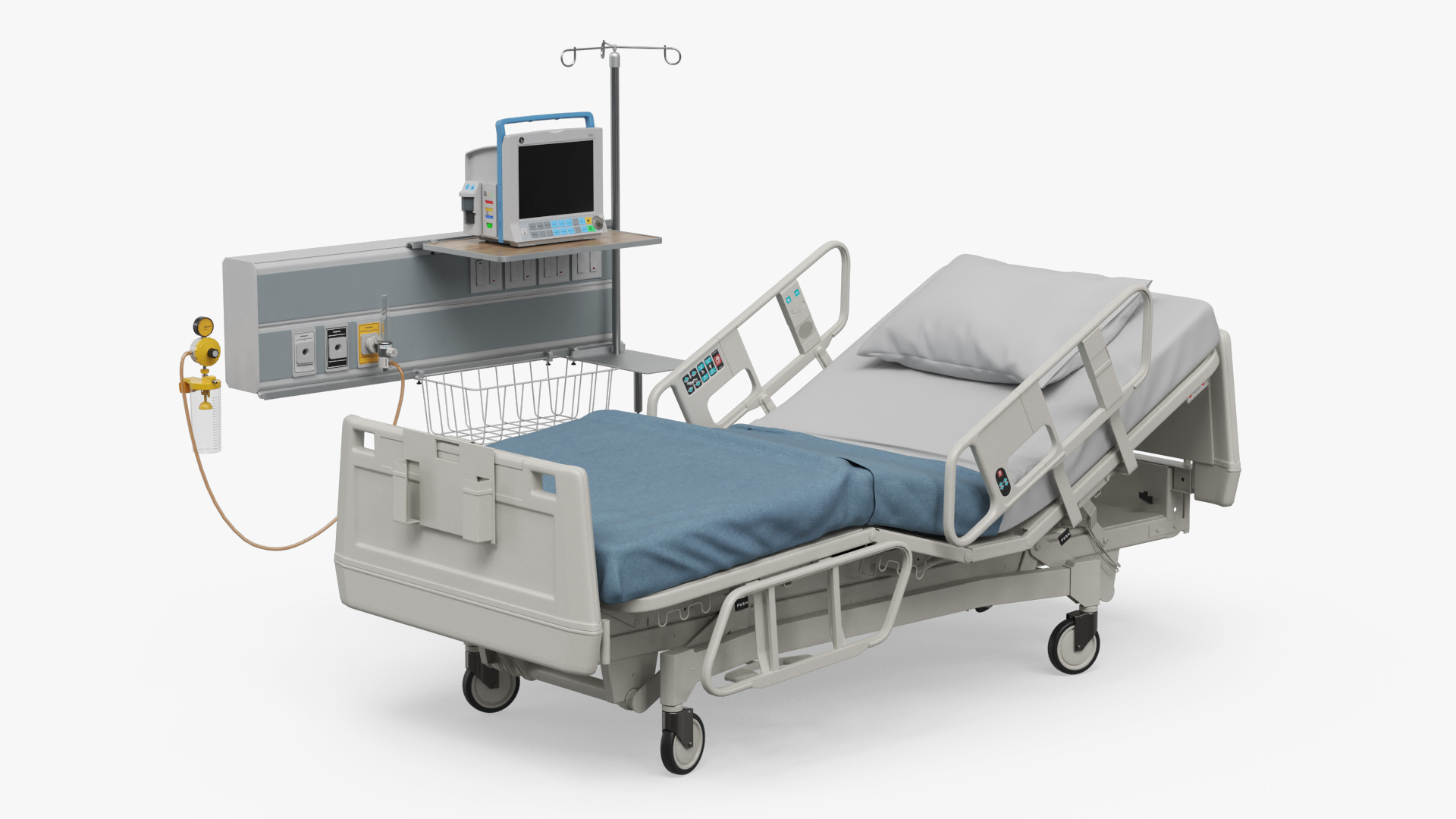 Electronic Medical Bed with Infusion Stand