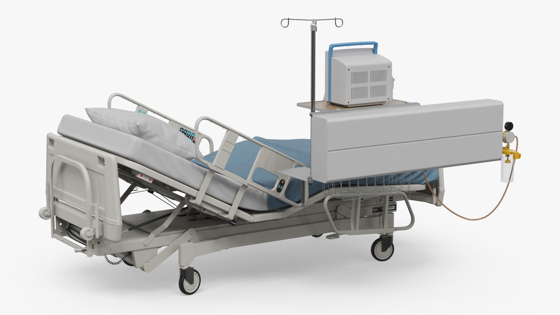 Electronic Medical Bed with Infusion Stand, view 3