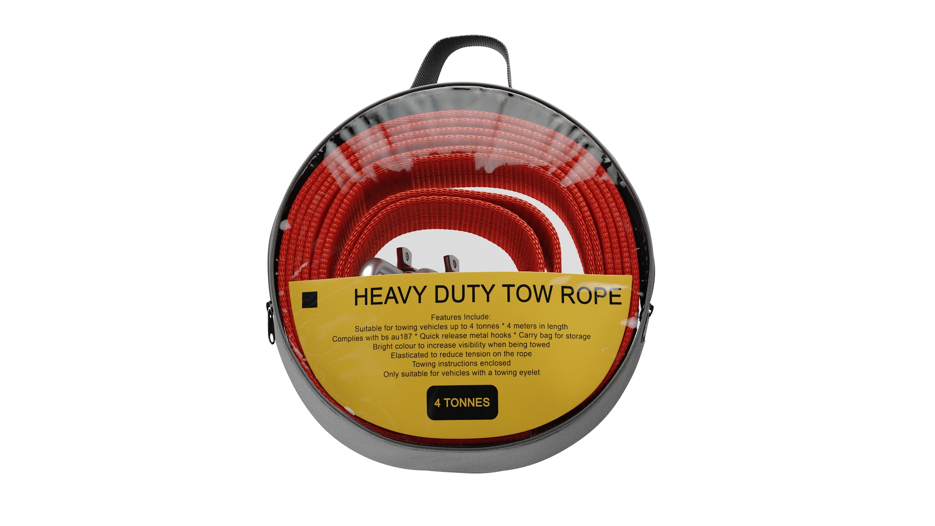 3D Heavy Duty Tow Rope Packed