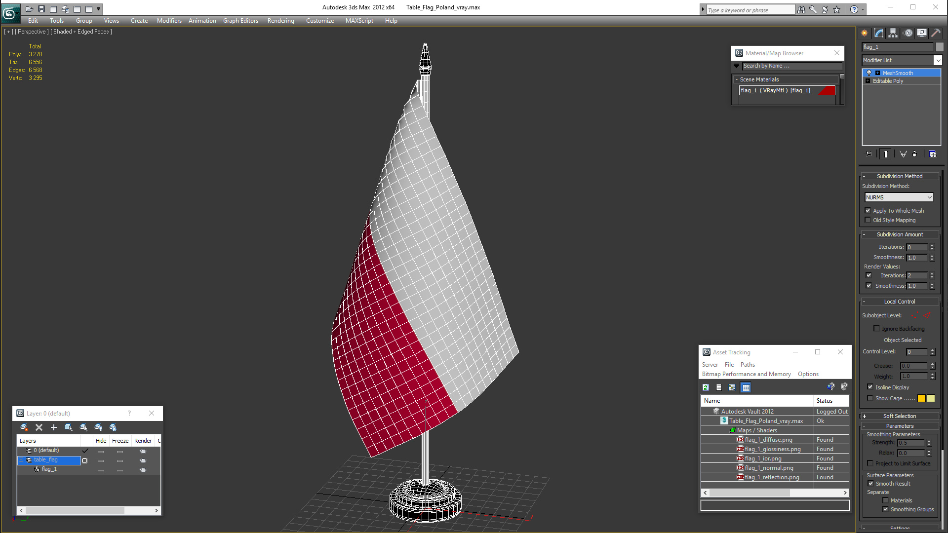 Table Flag Poland 3D