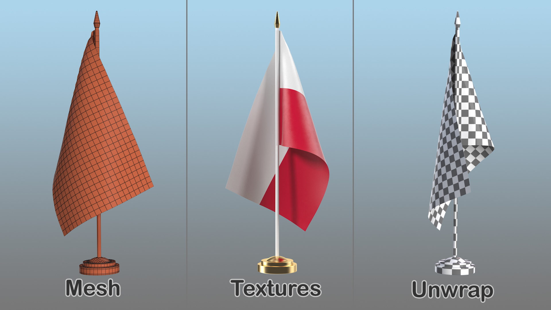 Table Flag Poland 3D