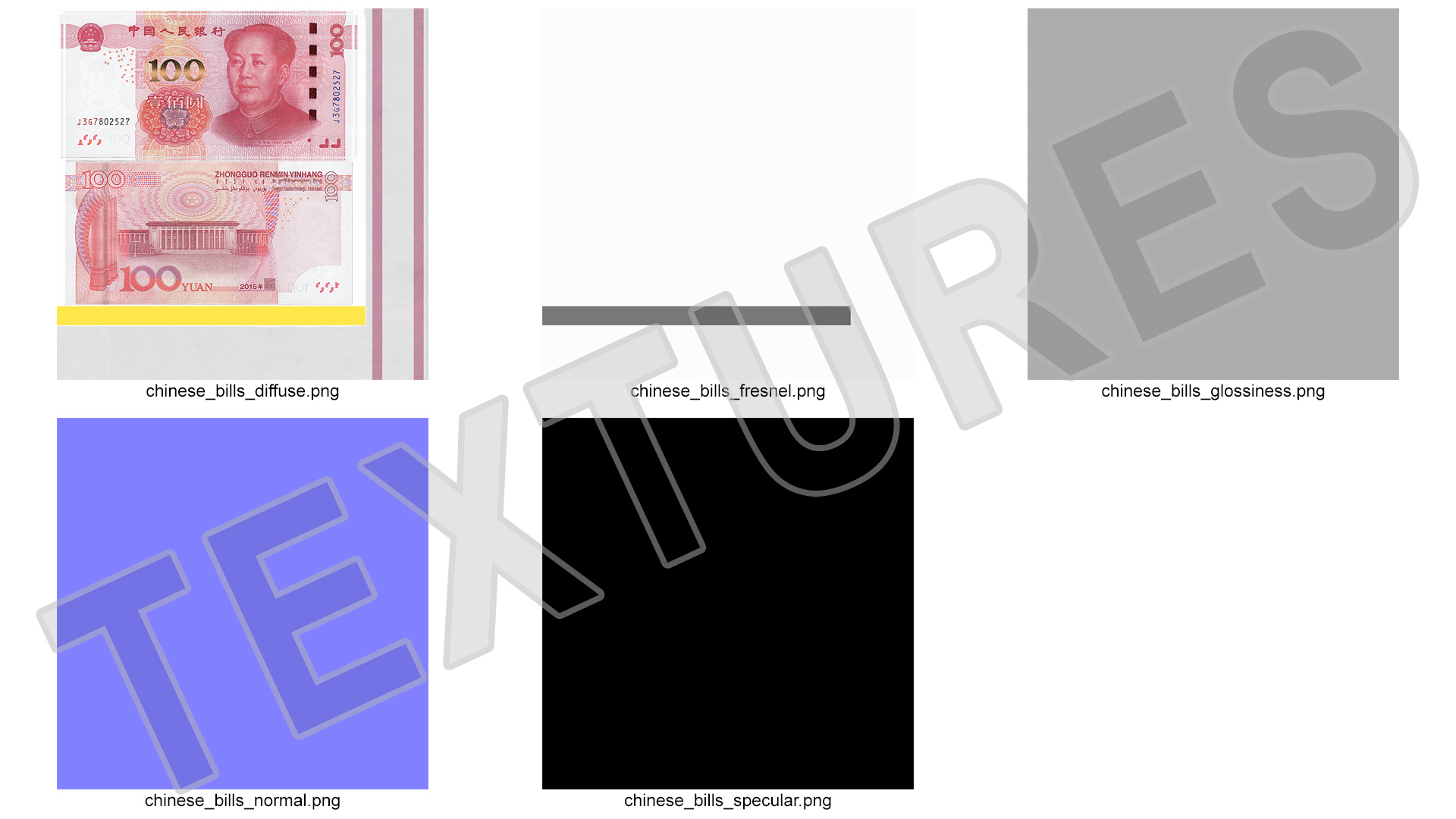 3D model Chinese 100 Yuan 2015 Banknote