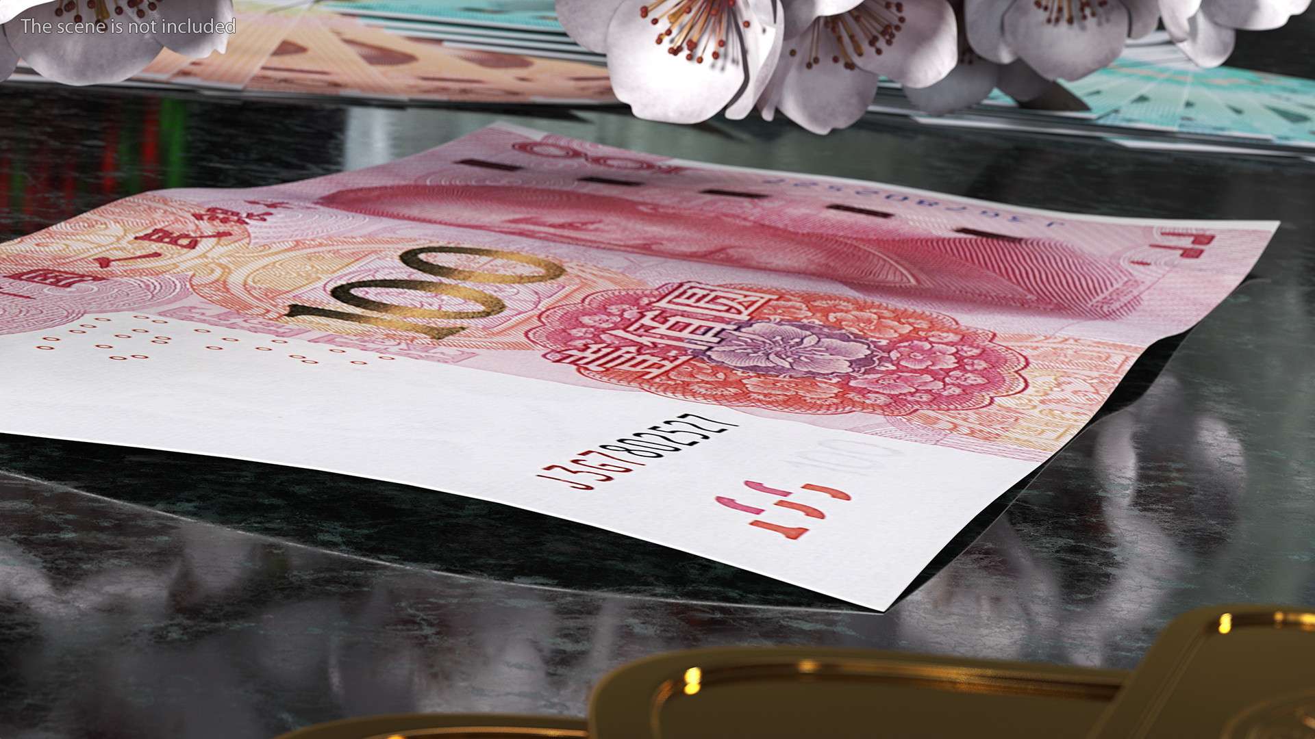 3D model Chinese 100 Yuan 2015 Banknote