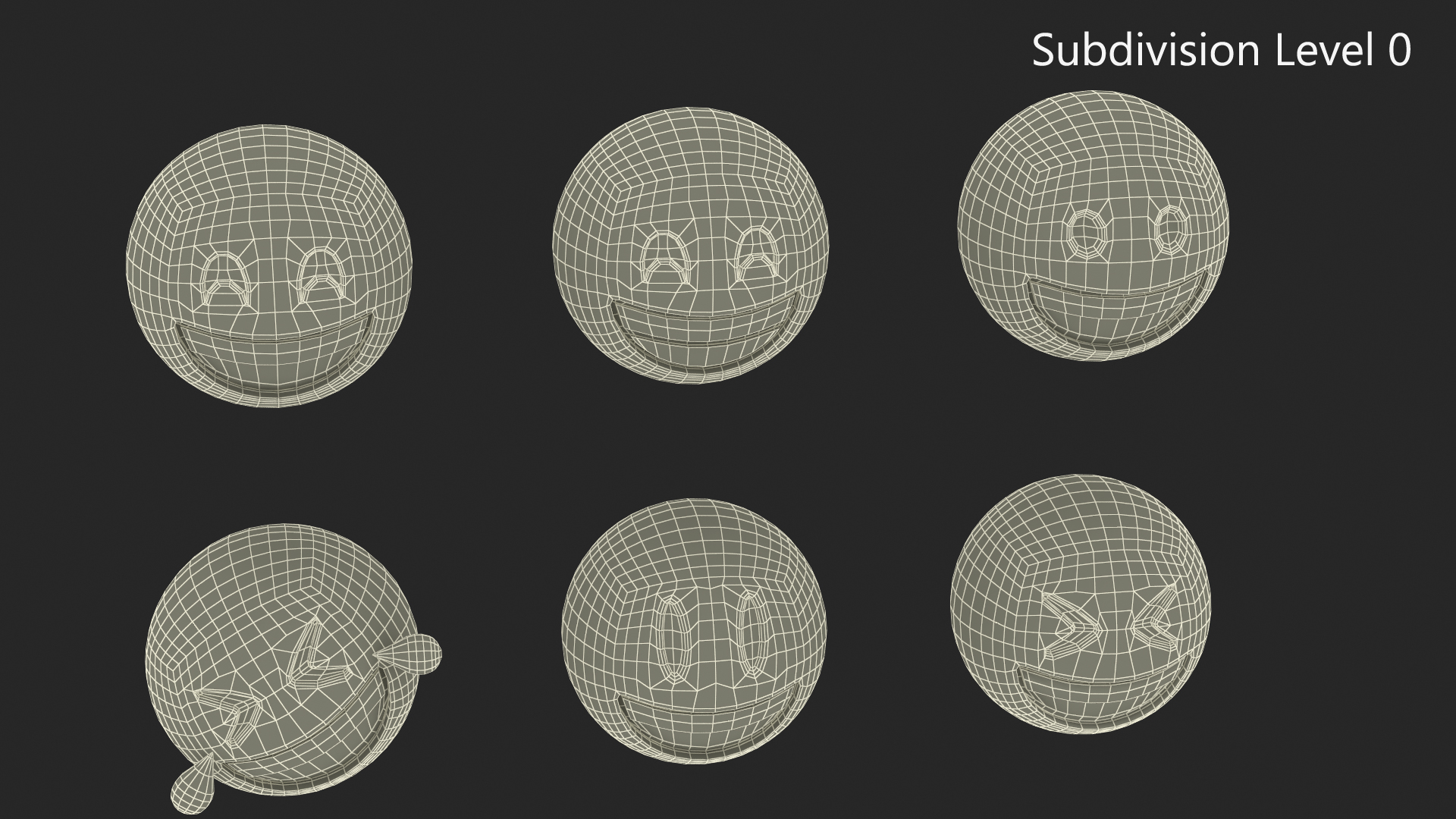 3D Set of Smiling Emoji Balls