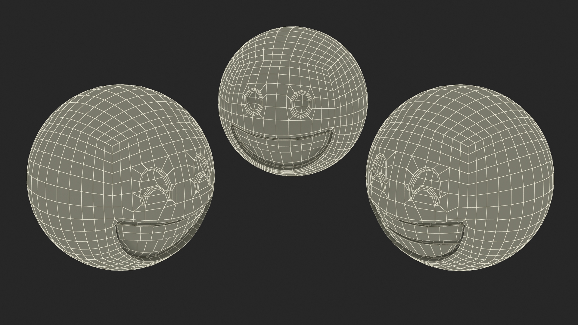 3D Set of Smiling Emoji Balls