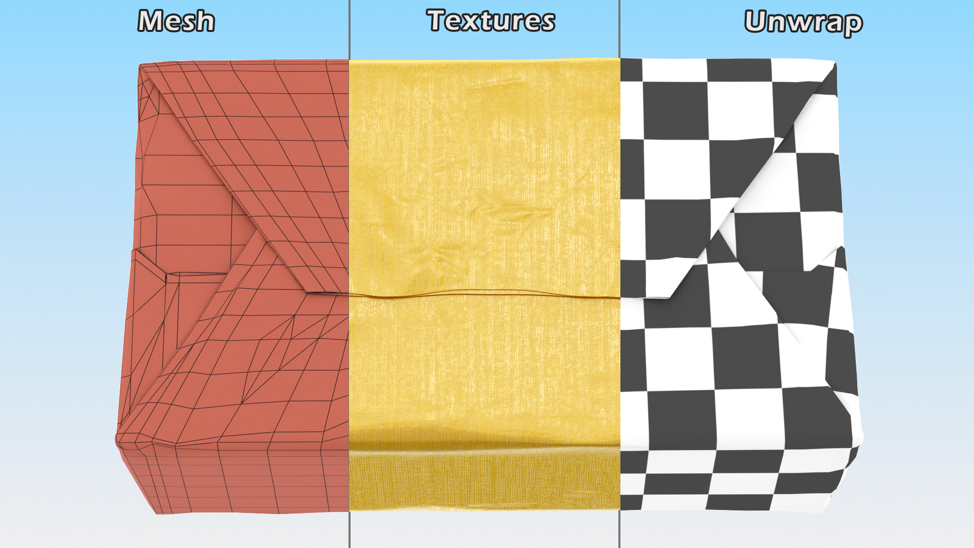 Butter Block in Metallic Gold Foil 3D model