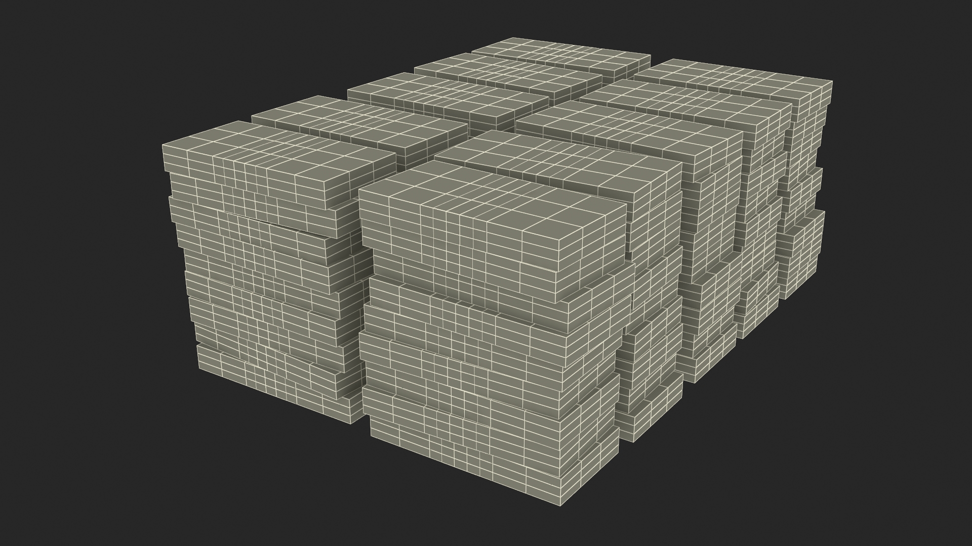 3D Stacked China Currency 100 Yuan Banknotes