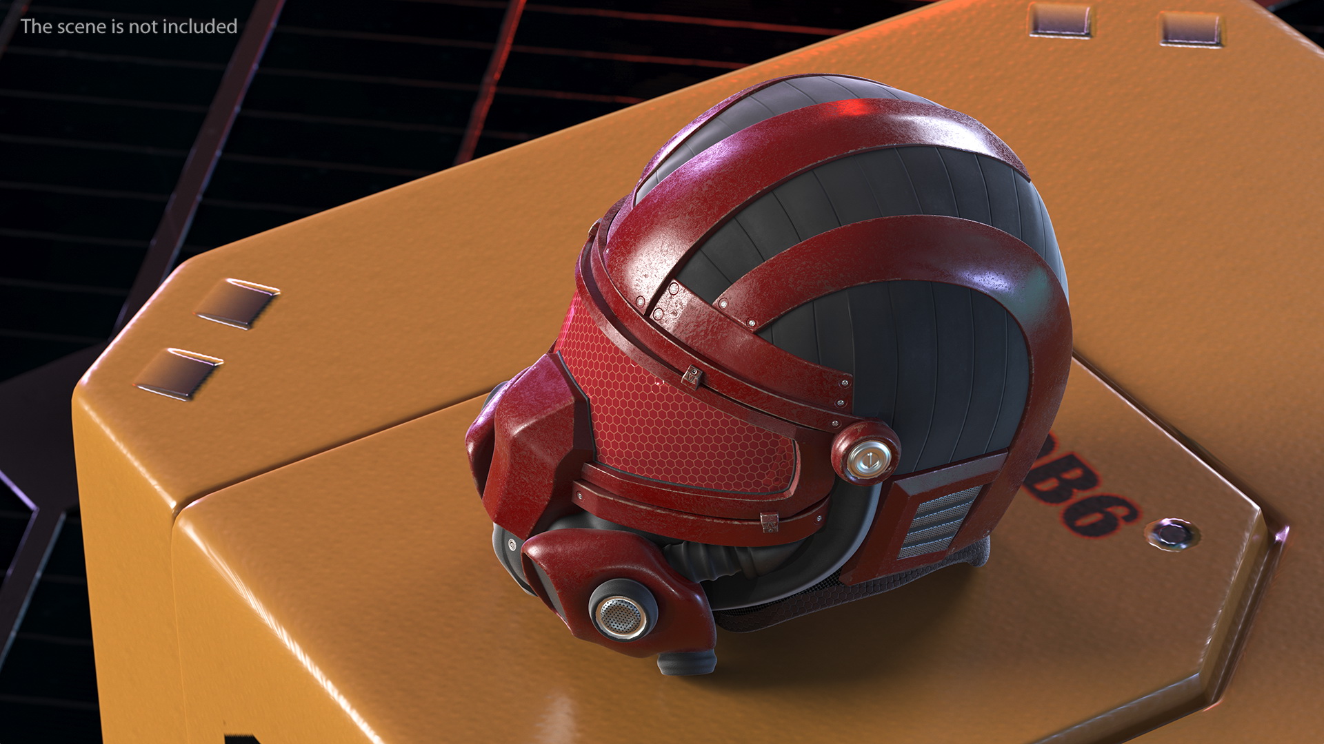 3D SciFi Helmet Red