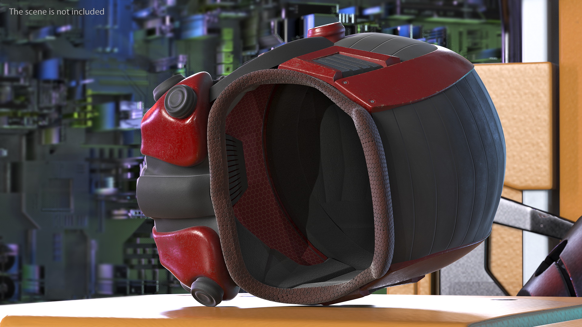 3D SciFi Helmet Red