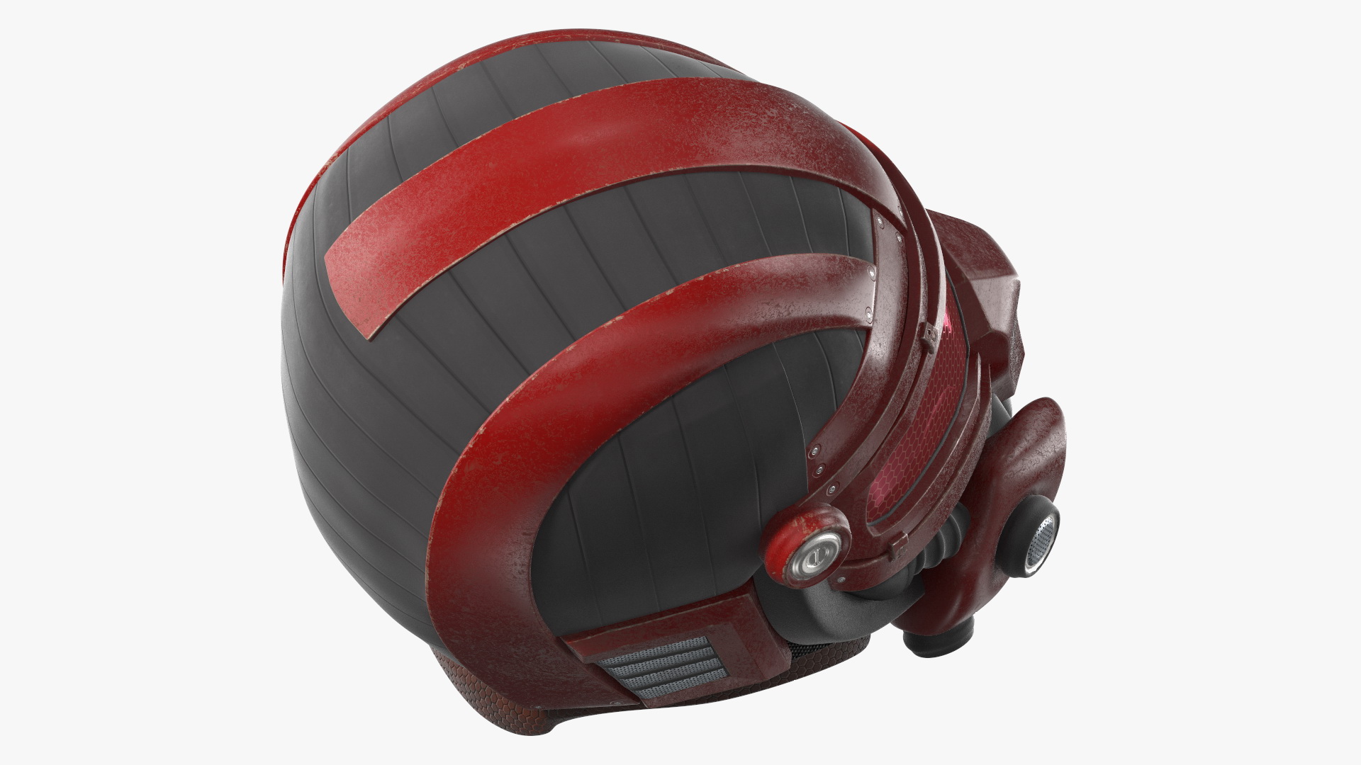 3D SciFi Helmet Red