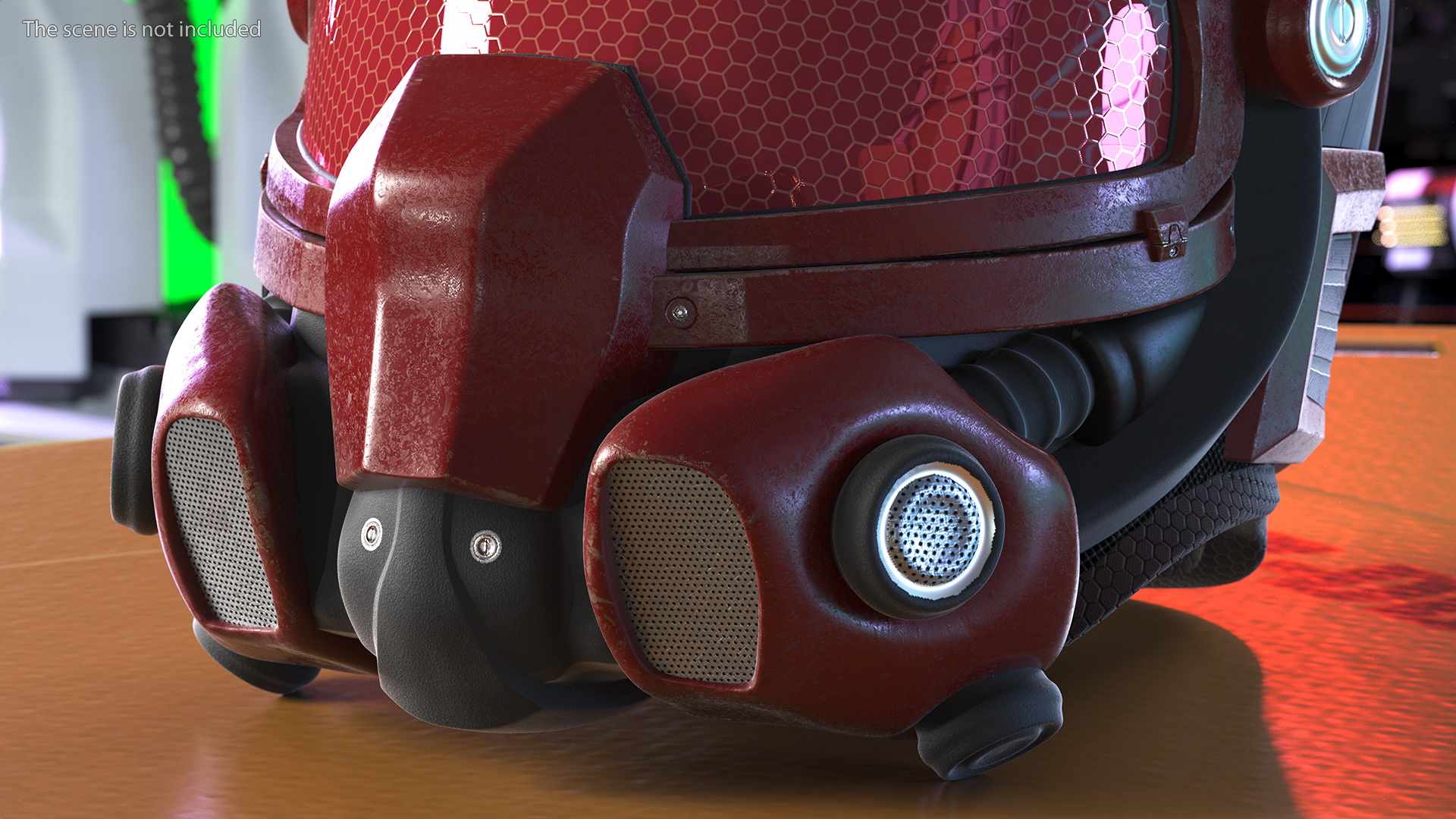 3D SciFi Helmet Red