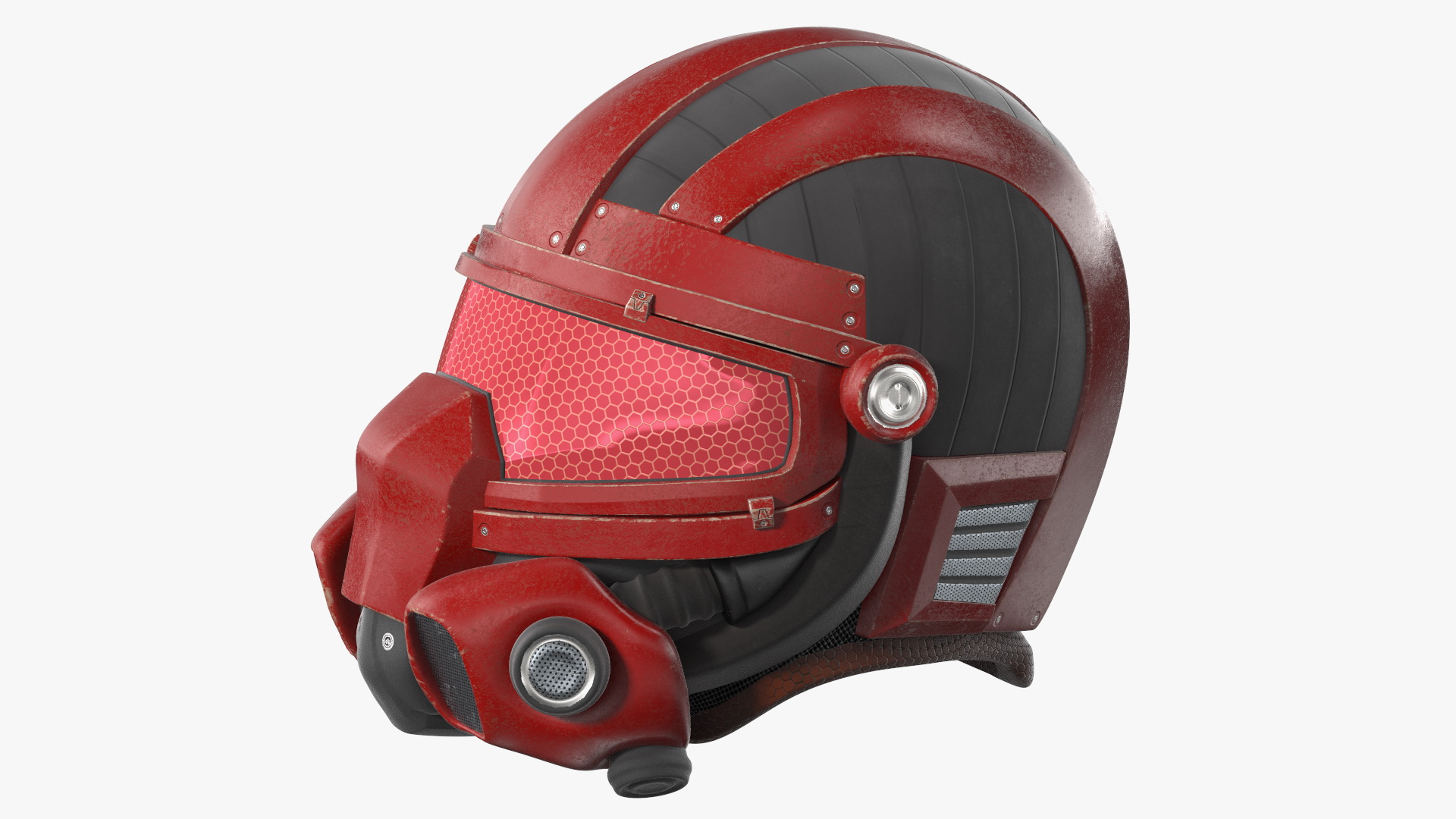 3D SciFi Helmet Red