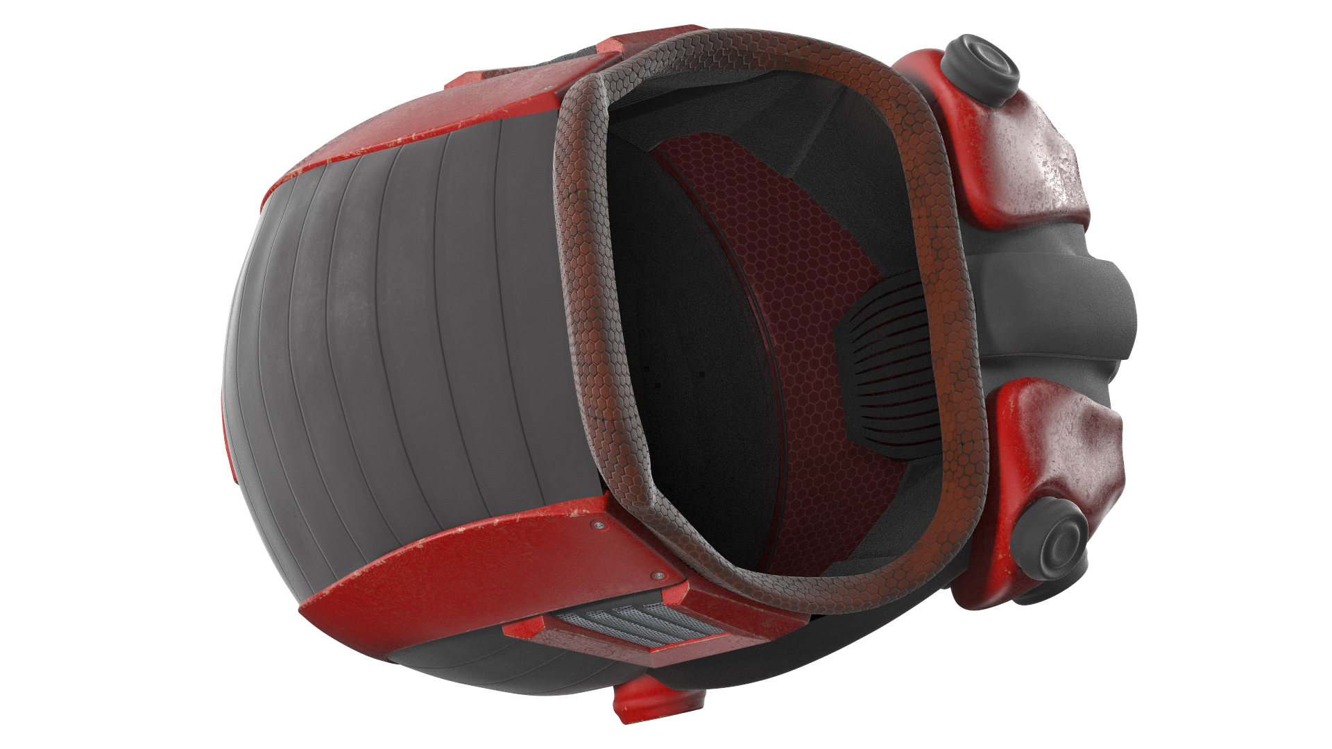 3D SciFi Helmet Red