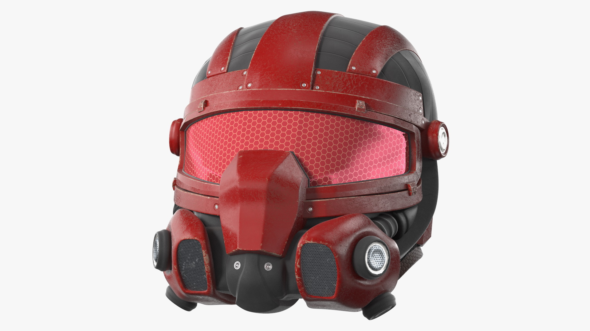 3D SciFi Helmet Red