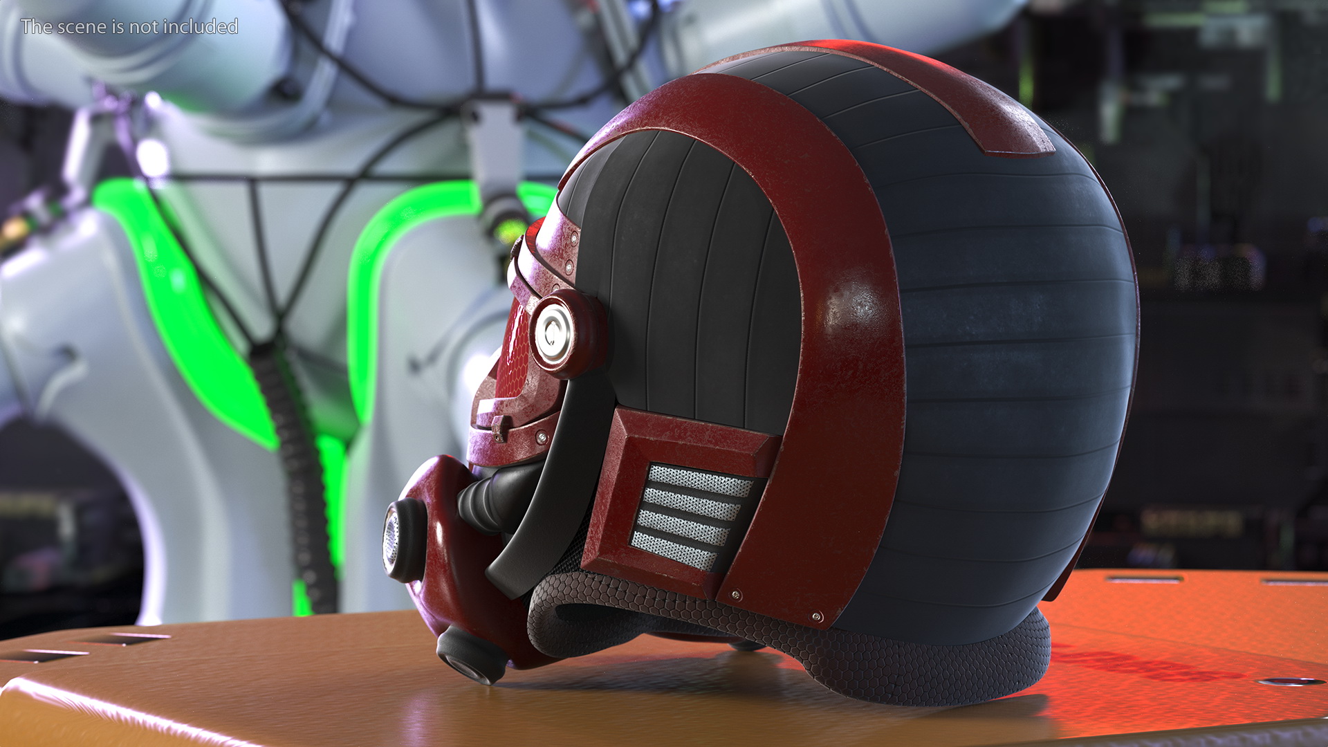 3D SciFi Helmet Red