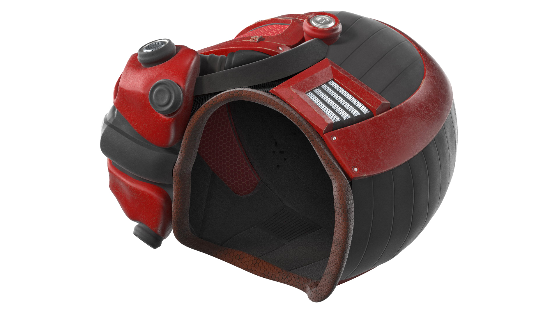 3D SciFi Helmet Red