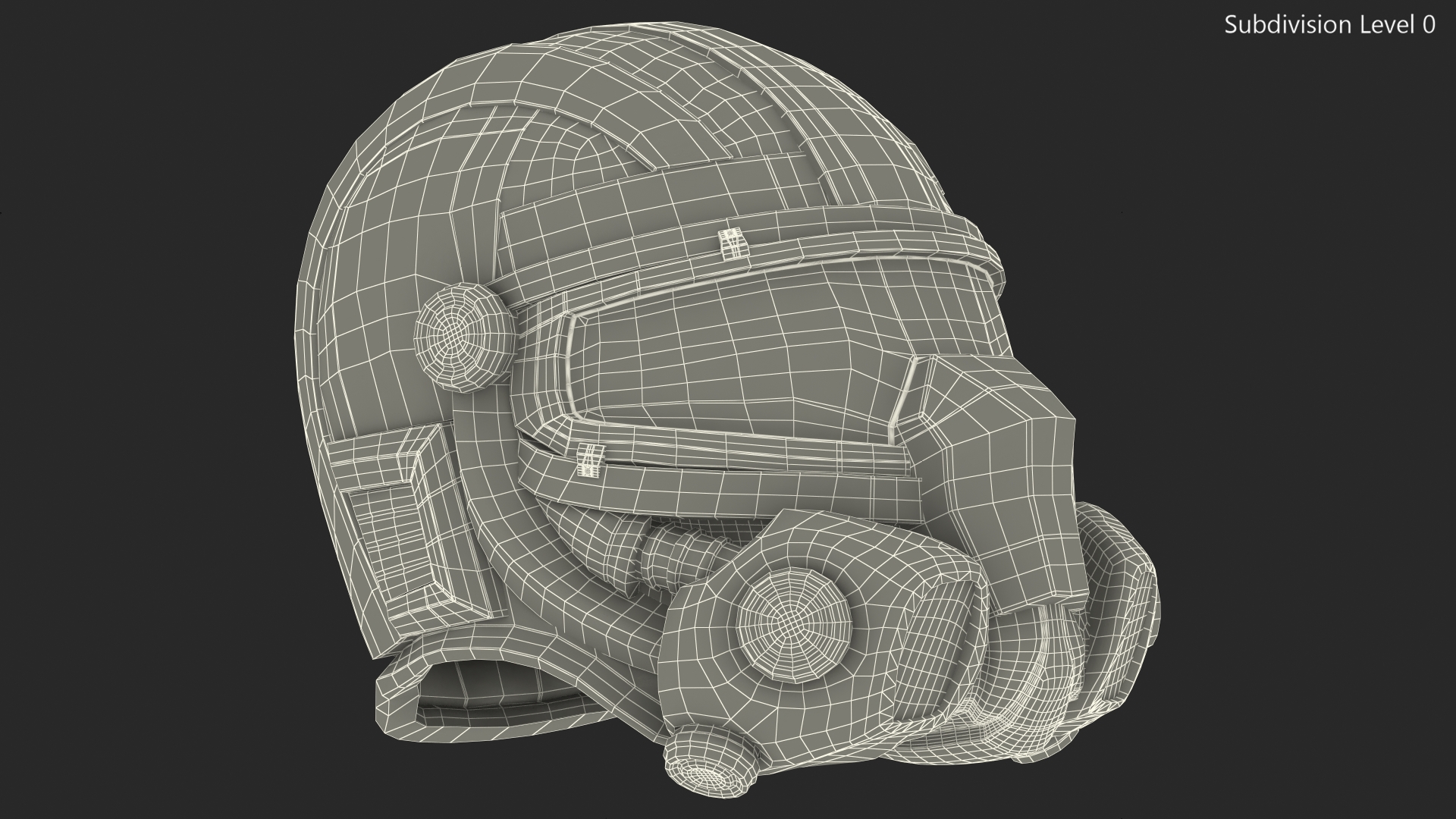 3D SciFi Helmet Red