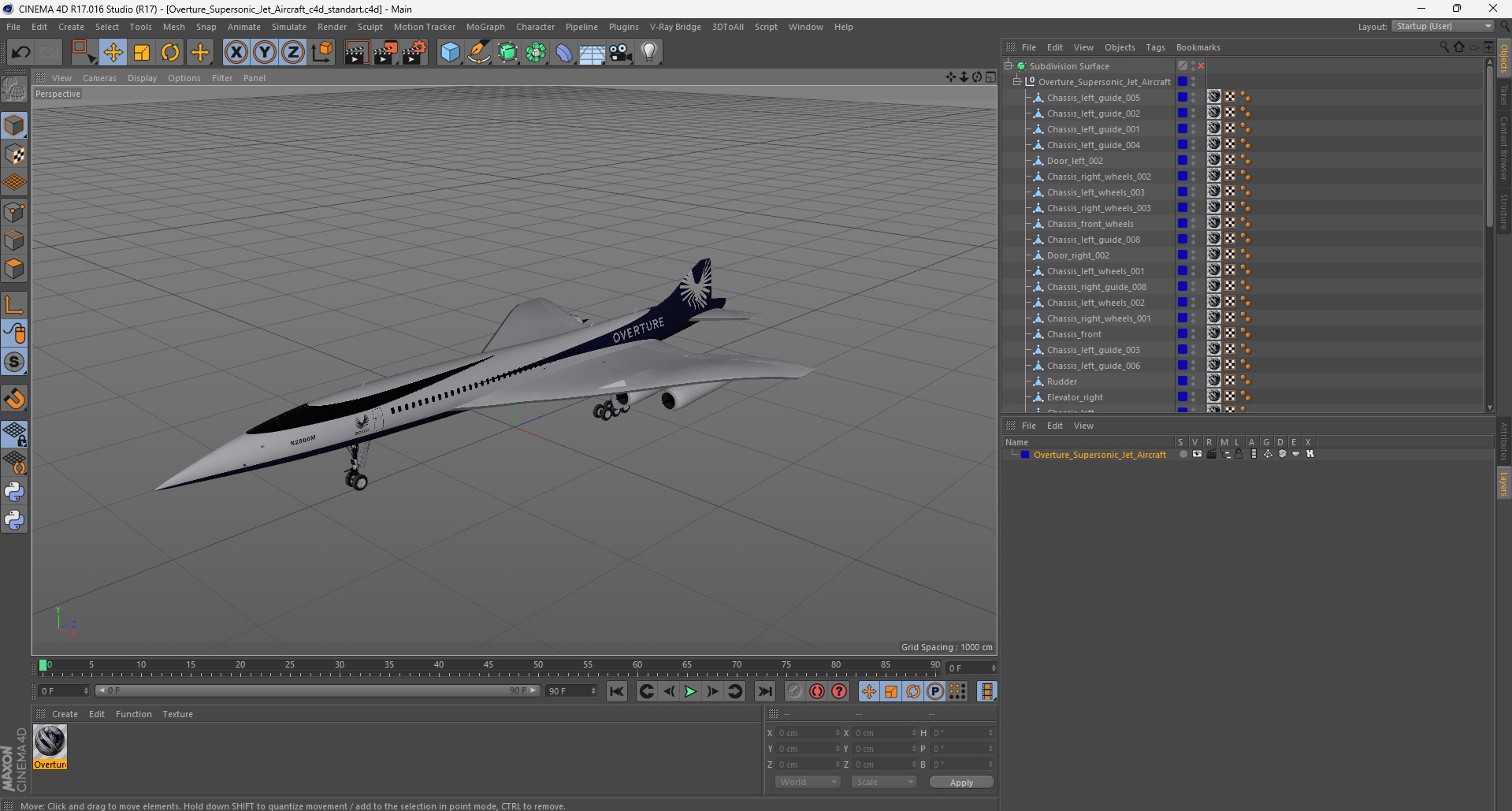 Overture Supersonic Jet Aircraft 3D