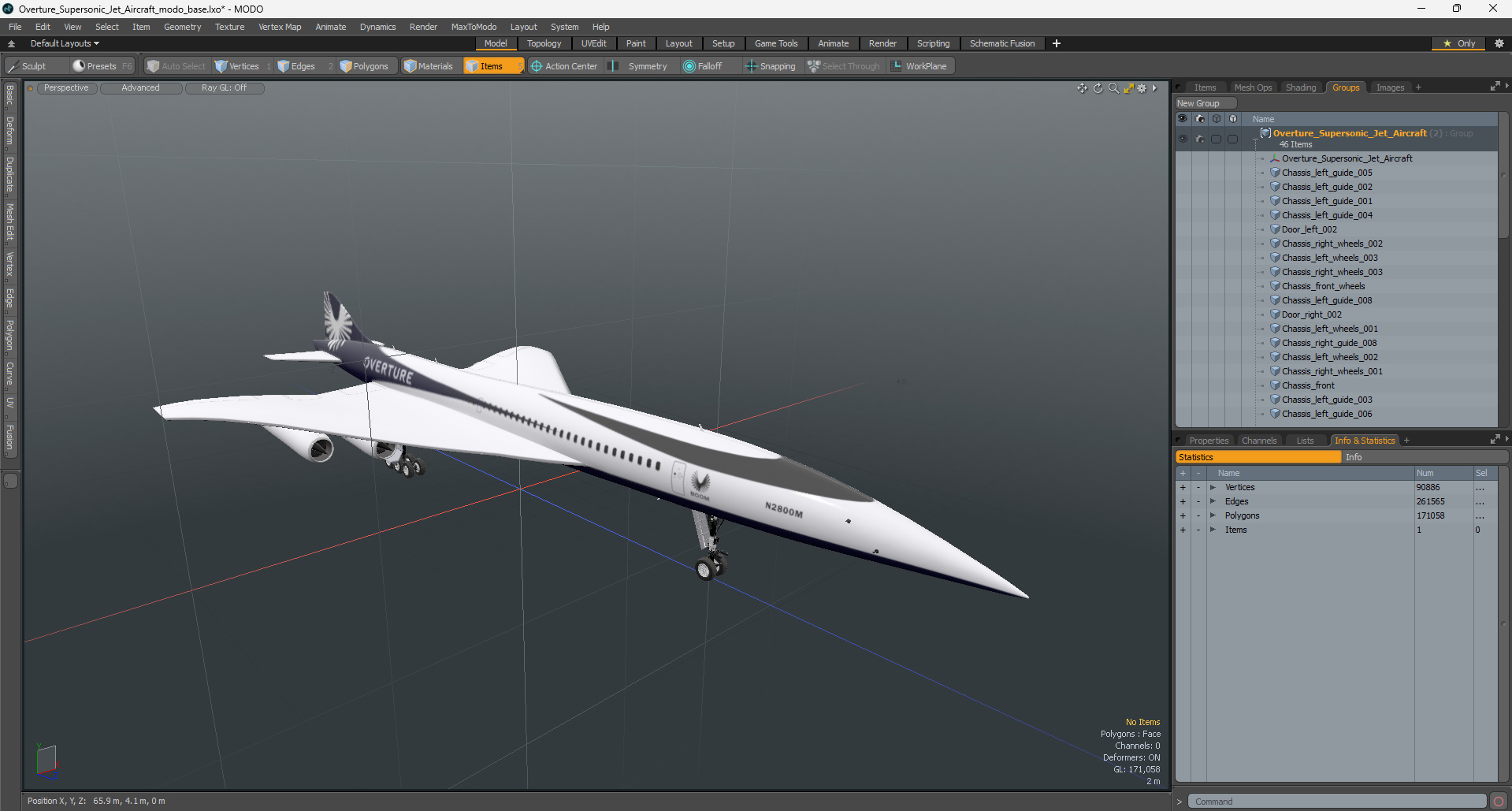 Overture Supersonic Jet Aircraft 3D