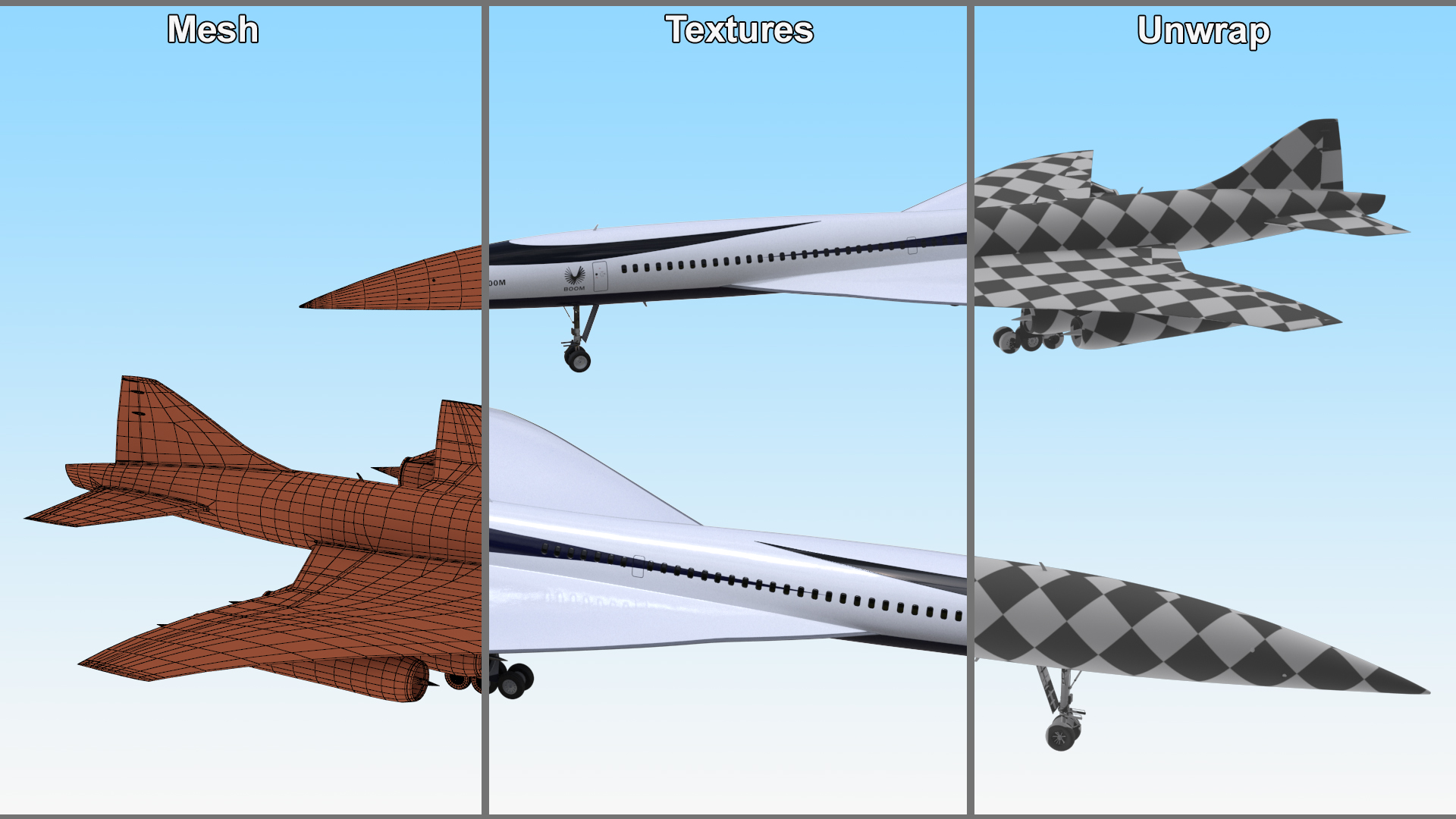 Overture Supersonic Jet Aircraft 3D